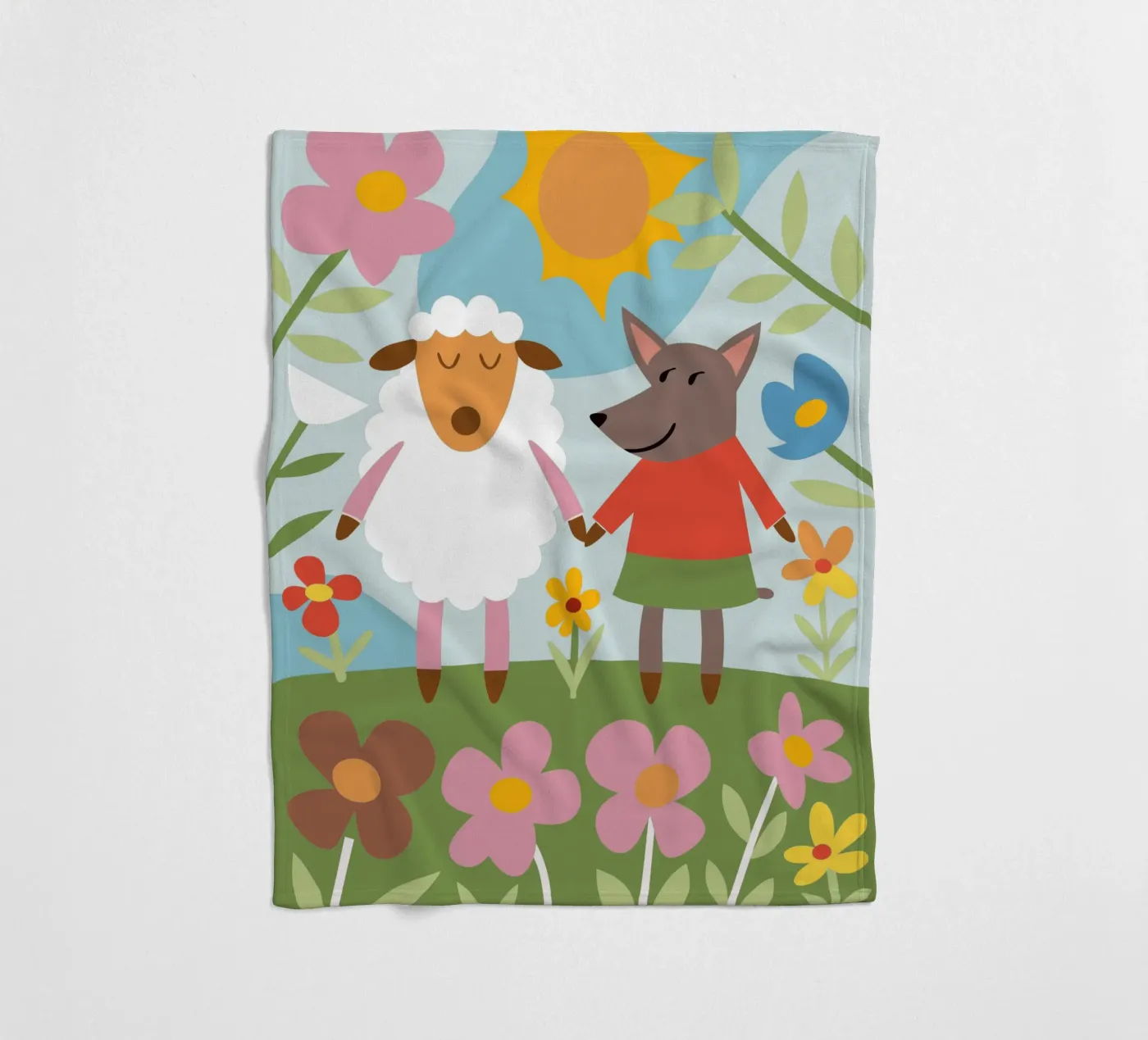 Pecore e lupi coperta in pile da CUTE ANIMALS