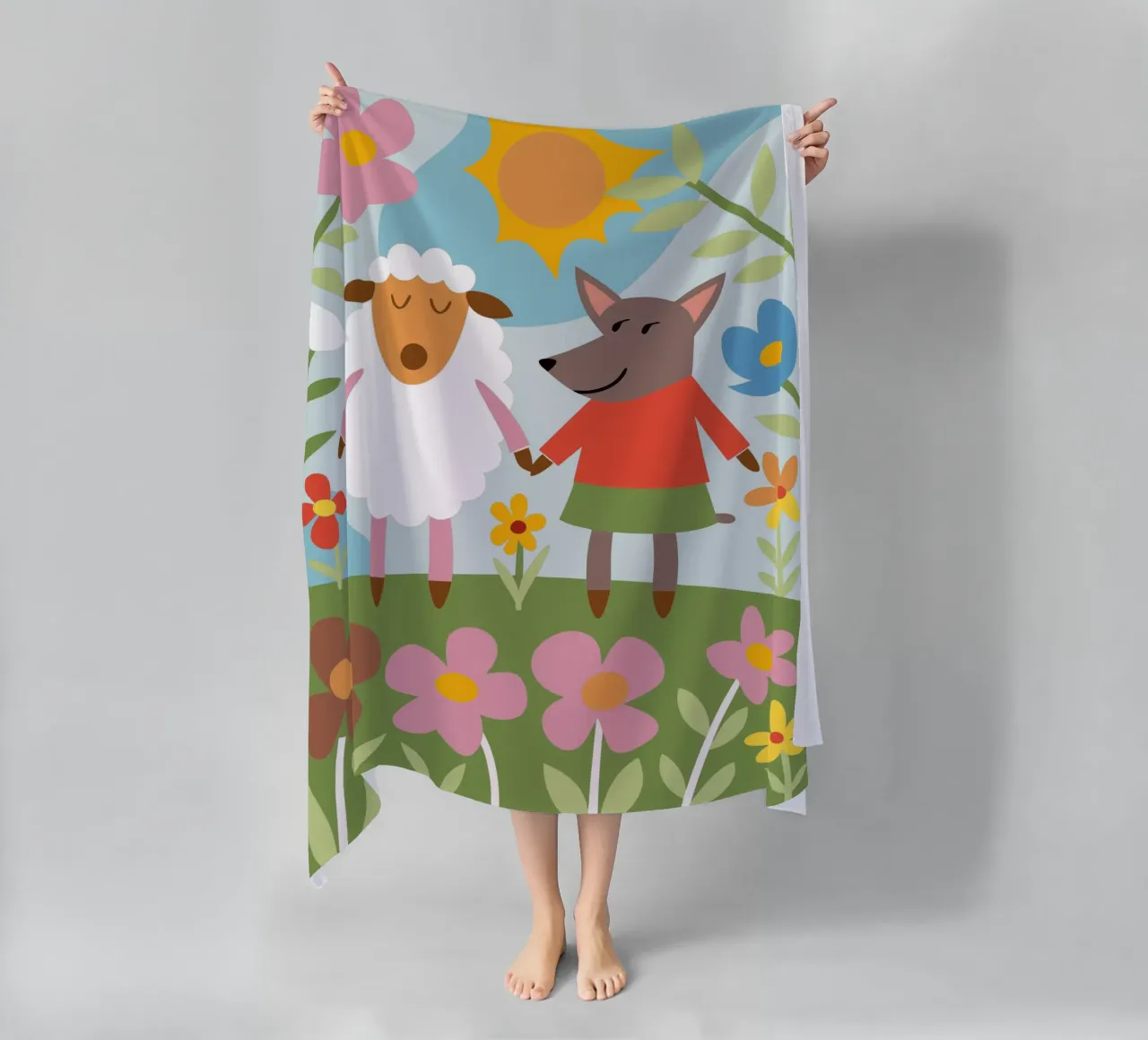 Pecore e lupi telo mare da CUTE ANIMALS