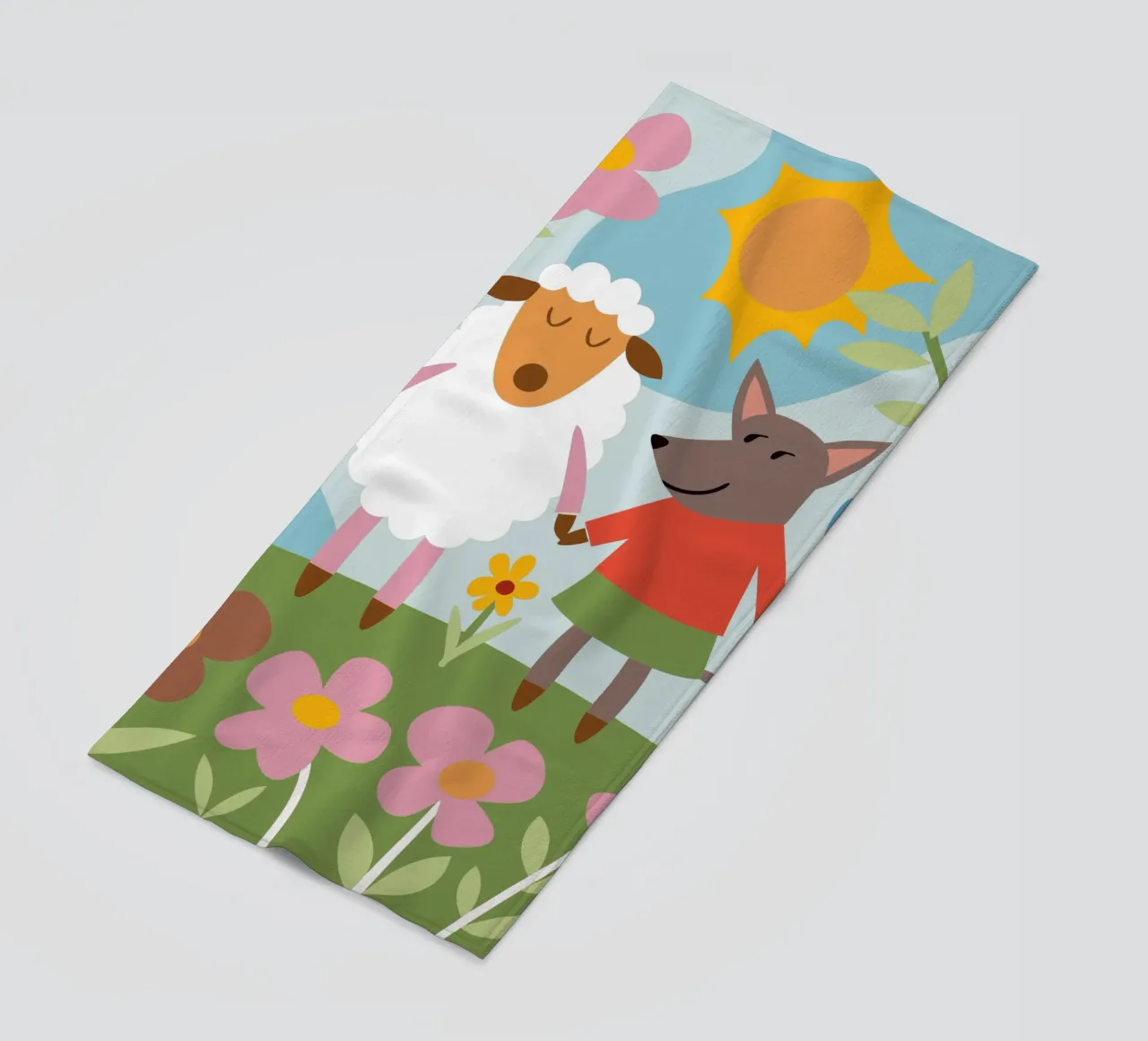 Pecore e lupi telo mare da CUTE ANIMALS