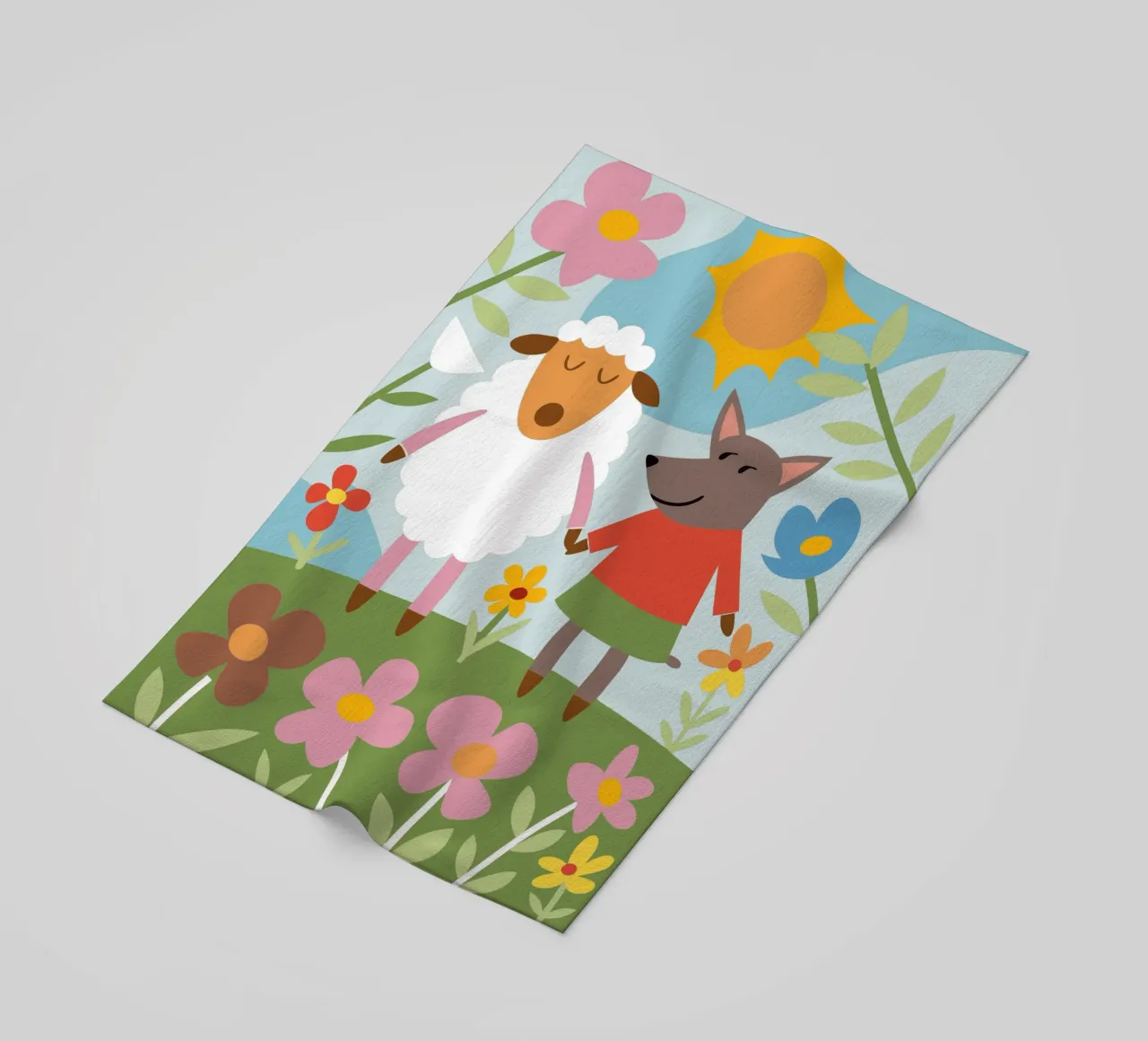 Pecore e lupi telo mare da CUTE ANIMALS