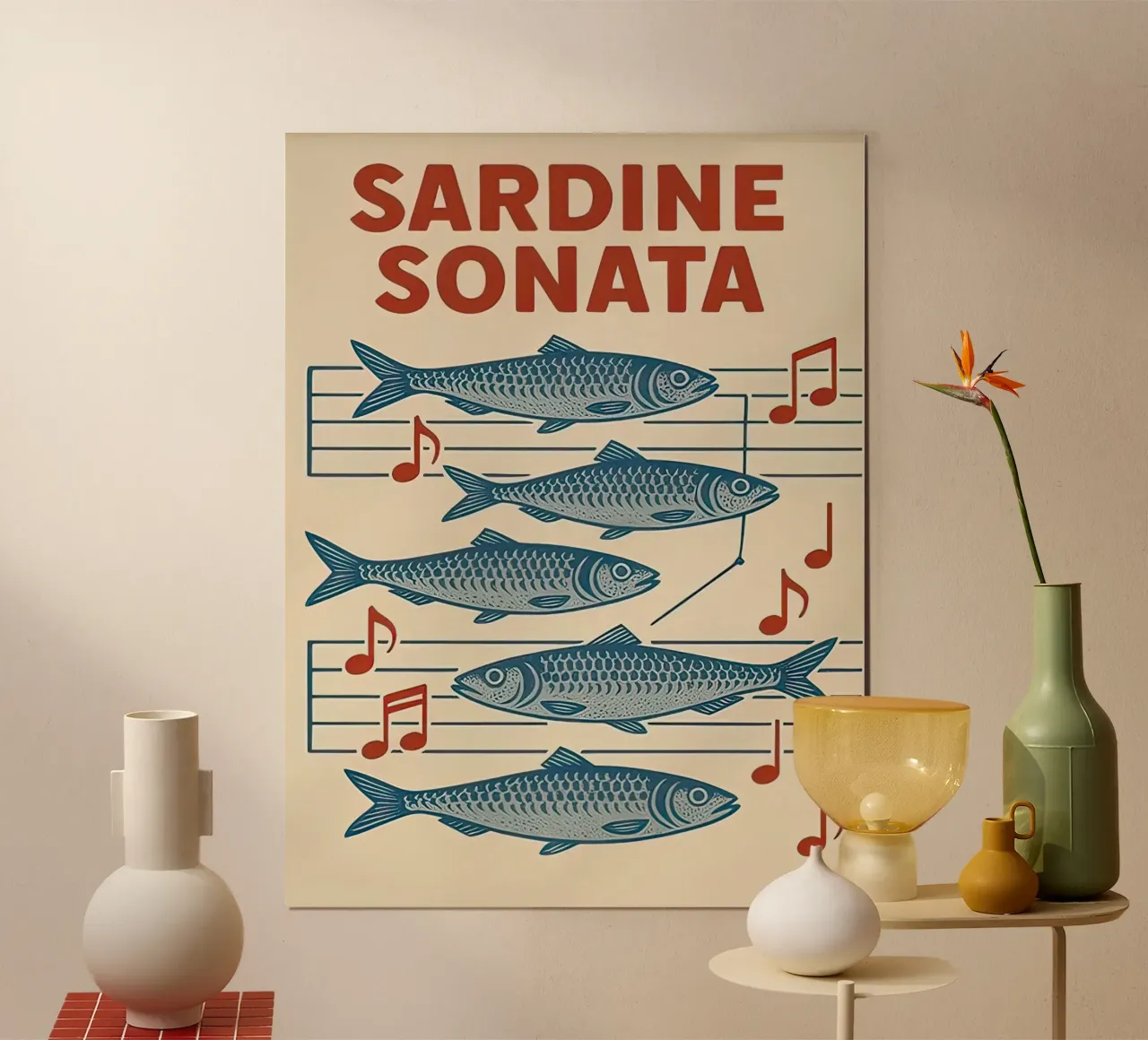 Sardine Sonata Vintage poster van Alishasteel