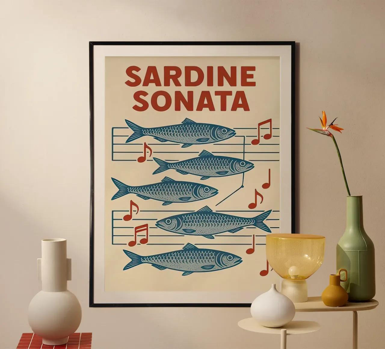 Sardine Sonata Vintage poster van Alishasteel