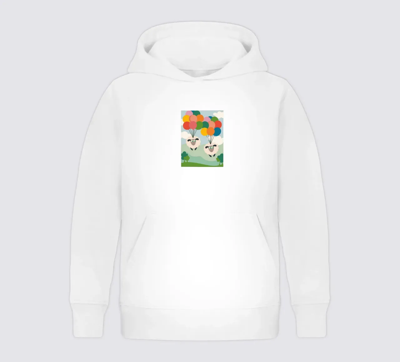 Due pecore volano con un palloncino felpa bambino con cappuccio da CUTE ANIMALS