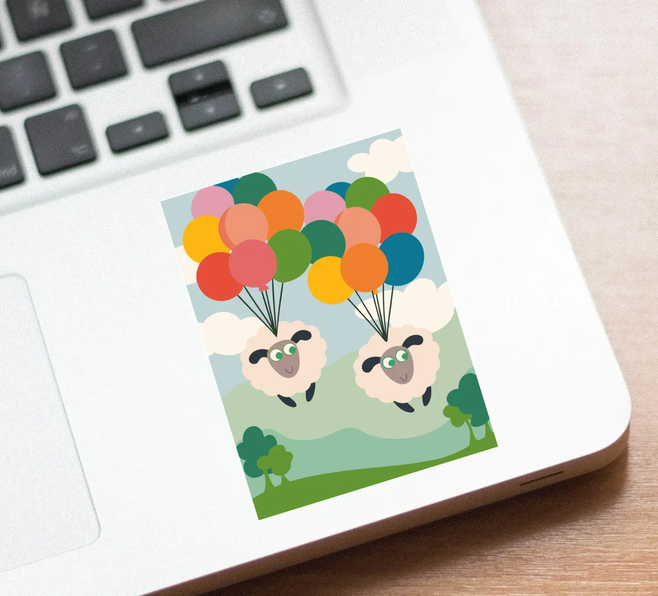 Two Sheep Fly with a Balloon sticker by CUTE ANIMALS
