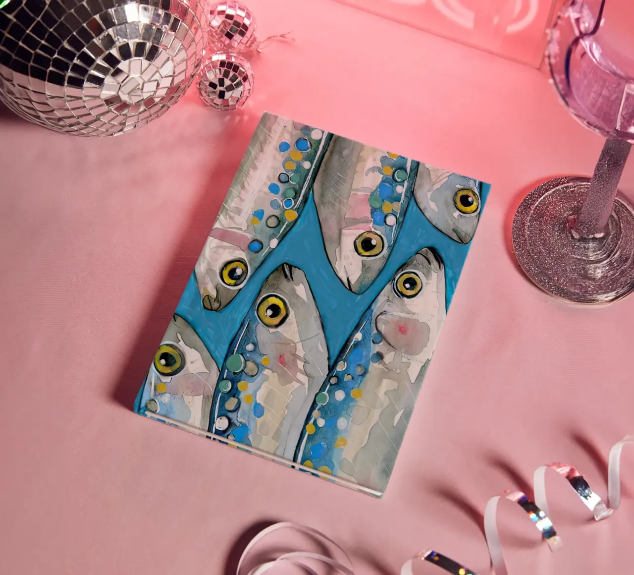Sardines Fish Print Vintage notebook by Alishasteel