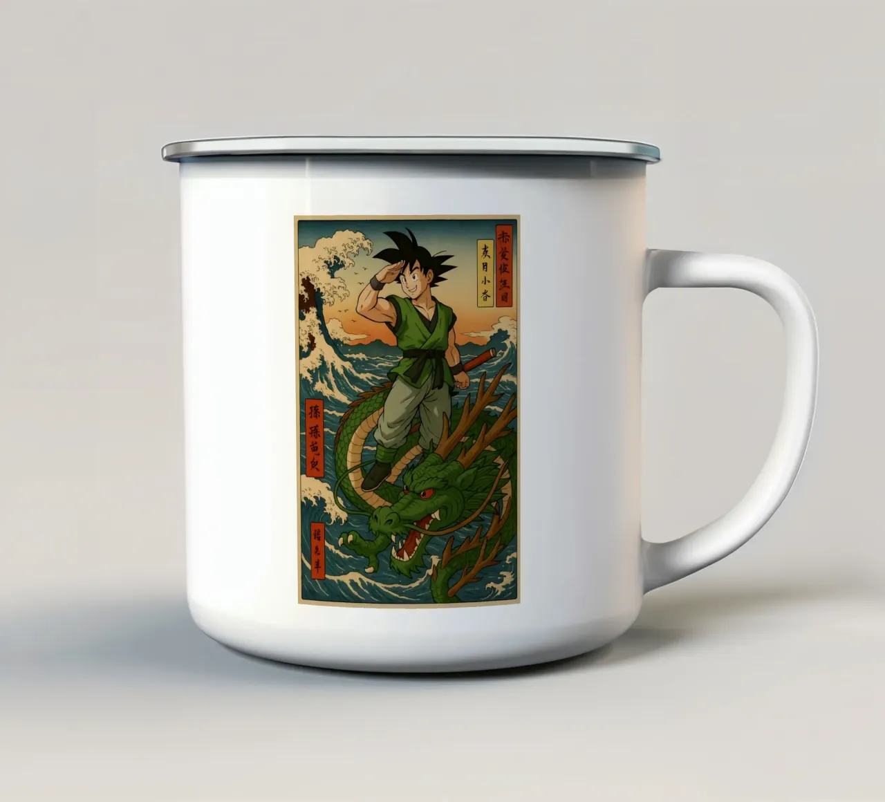 Vintage Goku x Shenlong Japan Art tazza in smalto da KakiHanryJP