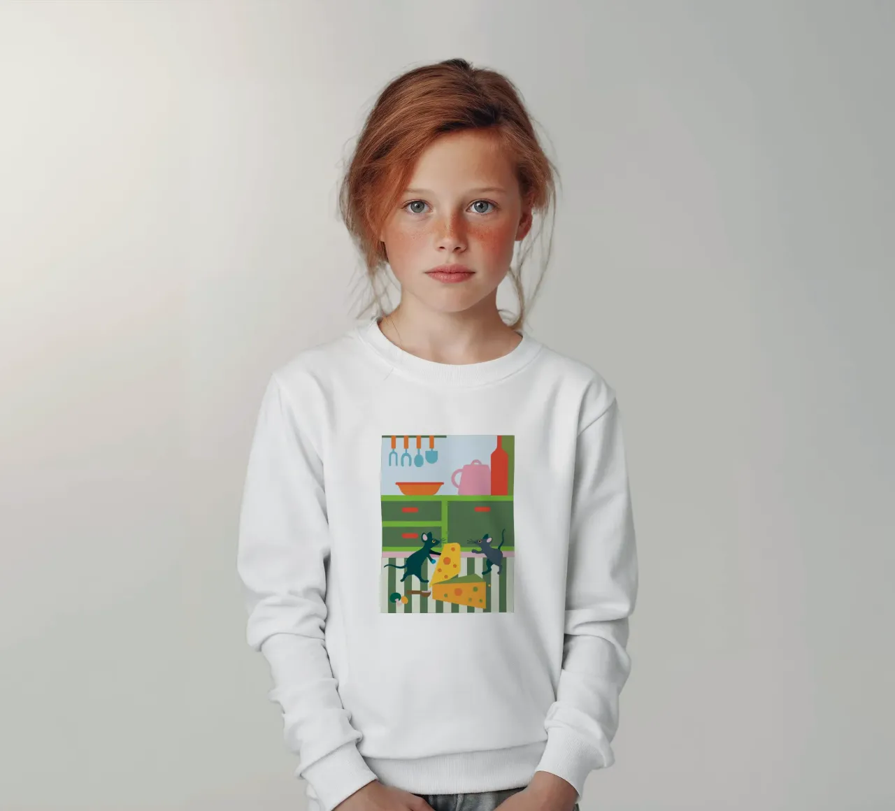 Due topi che litigano per il formaggio felpa bambino da CUTE ANIMALS