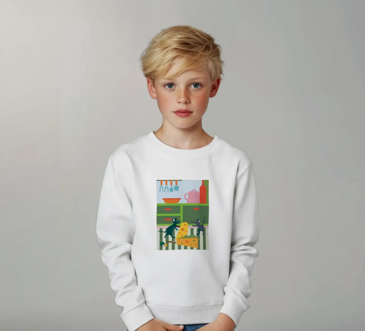 Due topi che litigano per il formaggio felpa bambino da CUTE ANIMALS