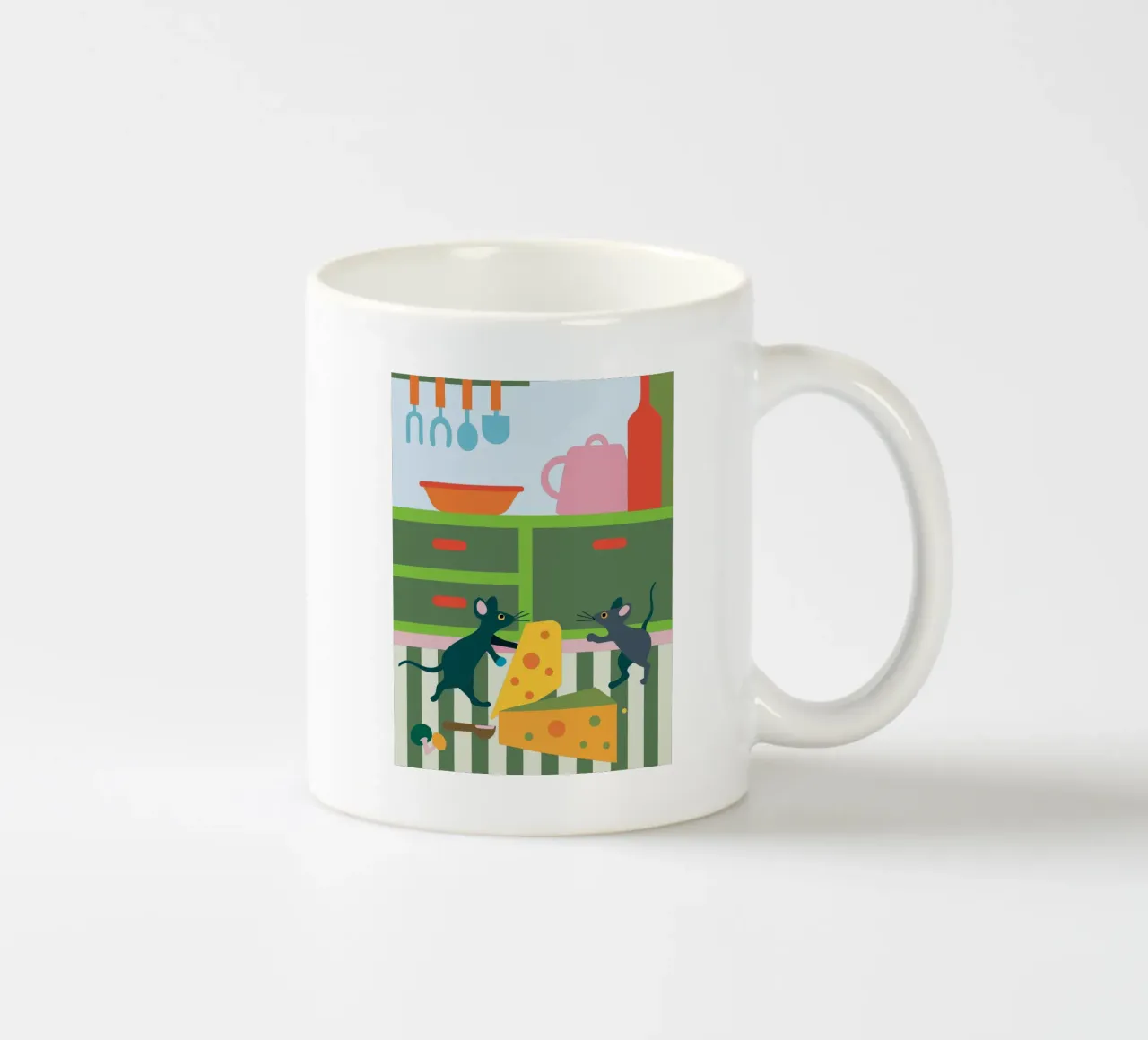 Due topi che litigano per il formaggio tazza in ceramica da CUTE ANIMALS