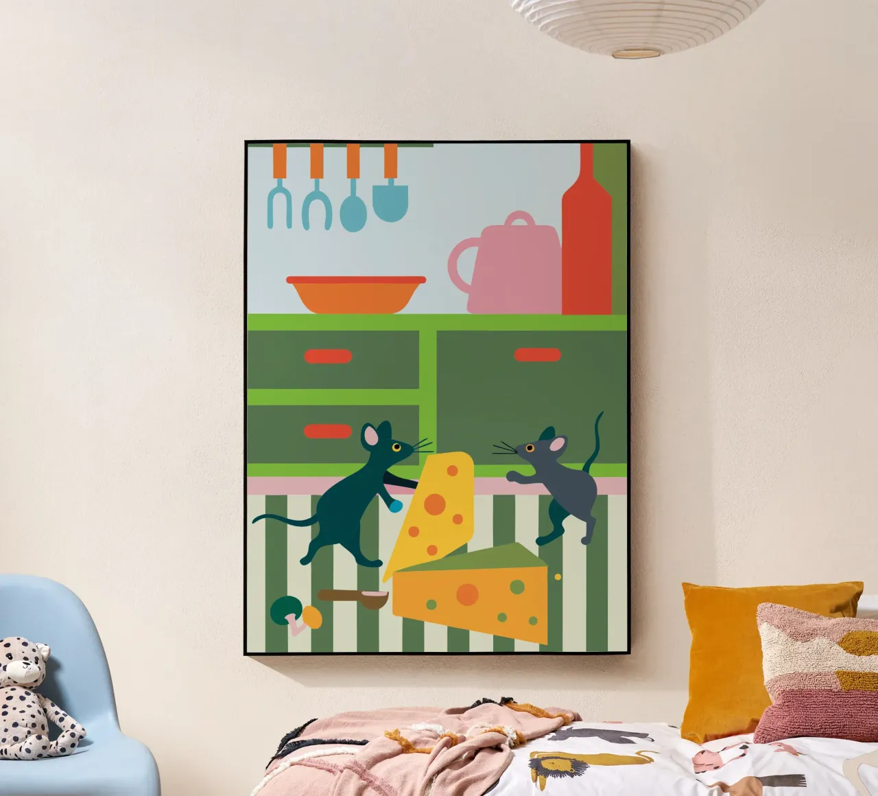 Due topi che litigano per il formaggio plexiglass da CUTE ANIMALS