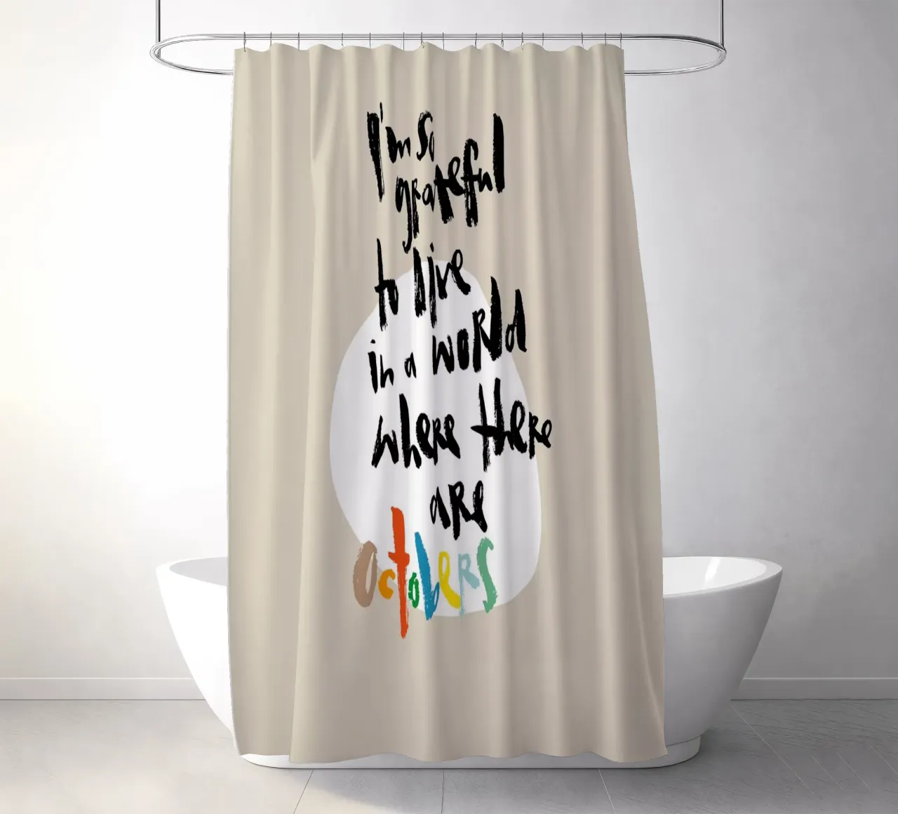 So grateful for October tenda da doccia da Brushmeetspaper