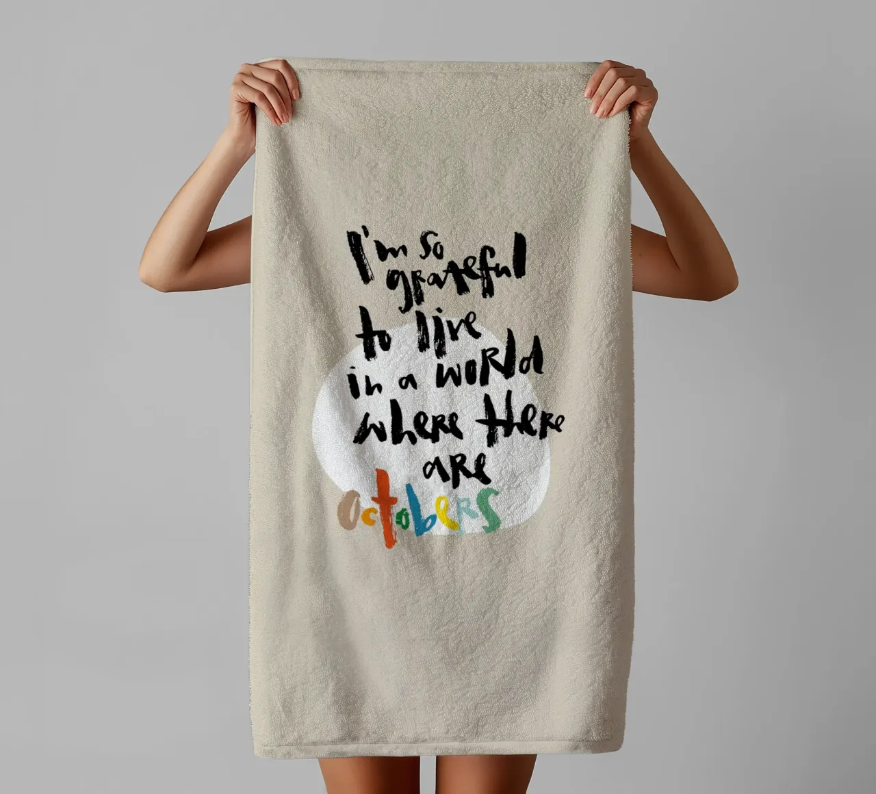 So grateful for October asciugamano da bagno da Brushmeetspaper
