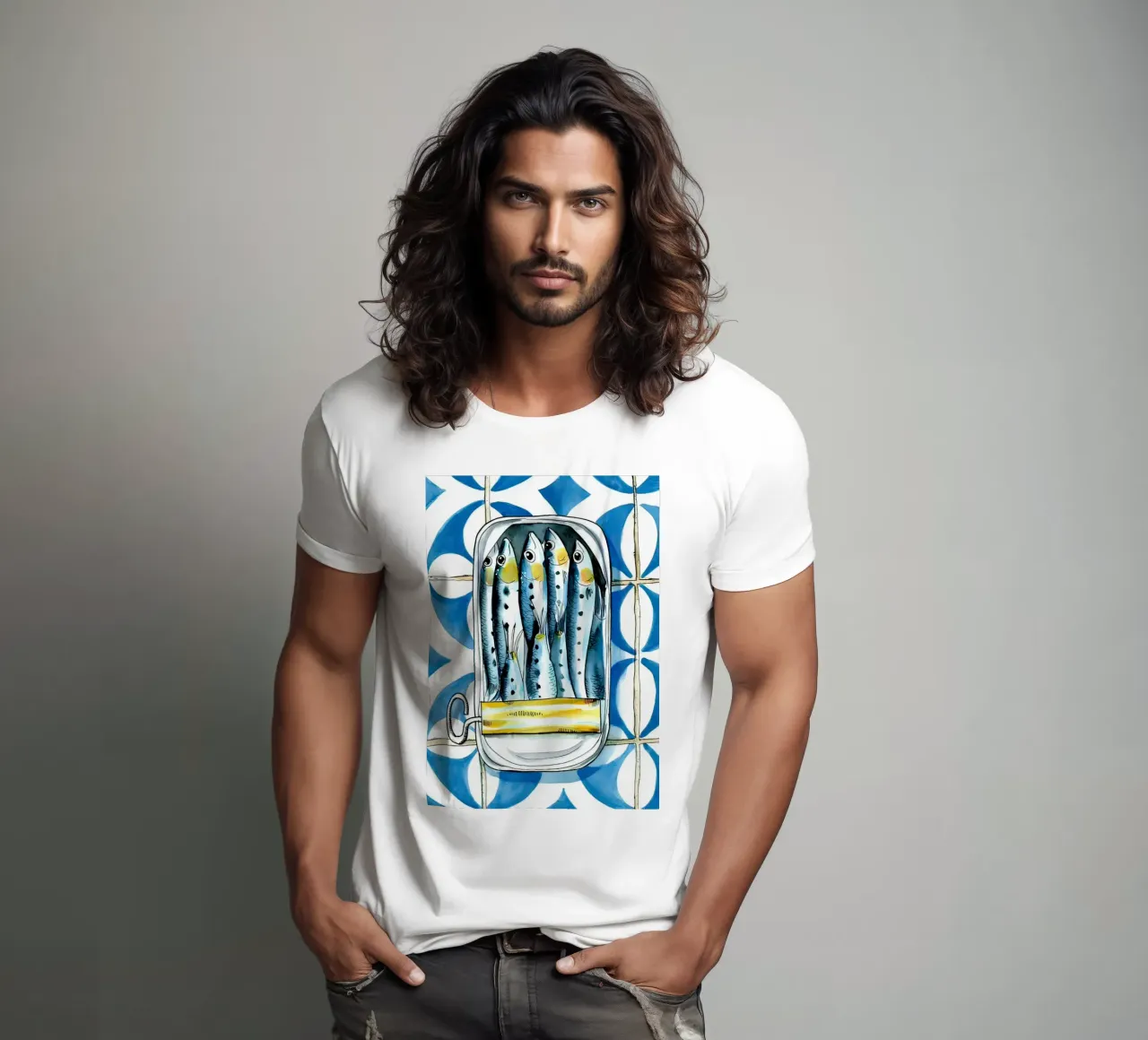 Pesce sardina Retro t-shirt da Alishasteel