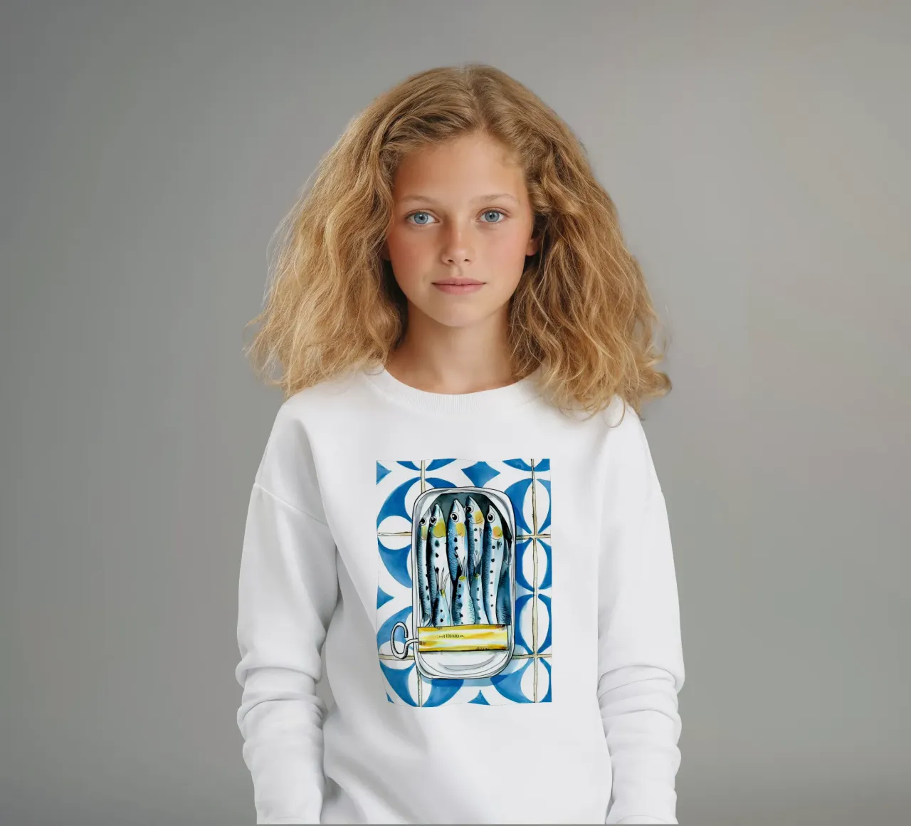 Pesce sardina Retro felpa bambino da Alishasteel