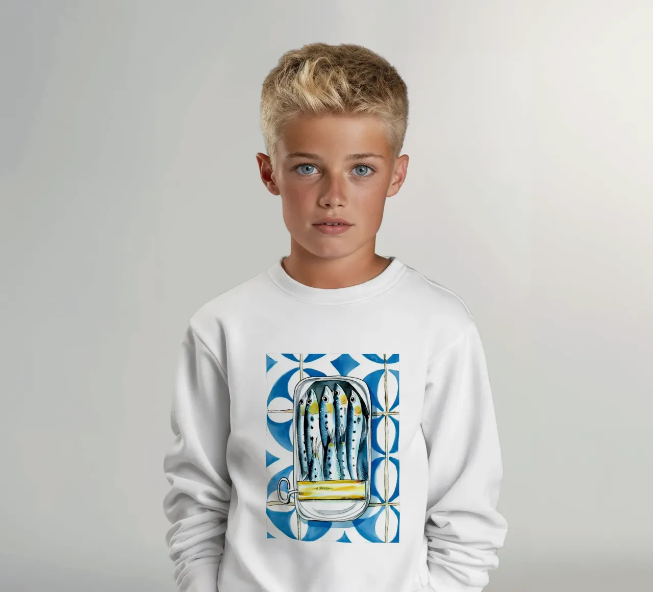 Pesce sardina Retro felpa bambino da Alishasteel