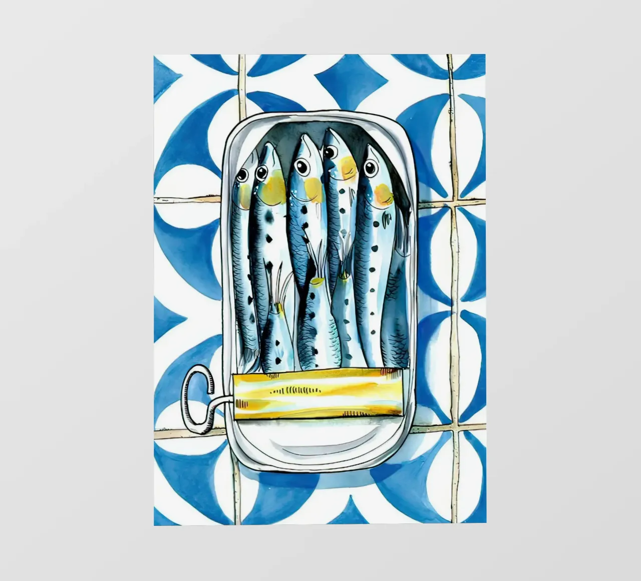 Pesce sardina Retro telo in pvc da Alishasteel