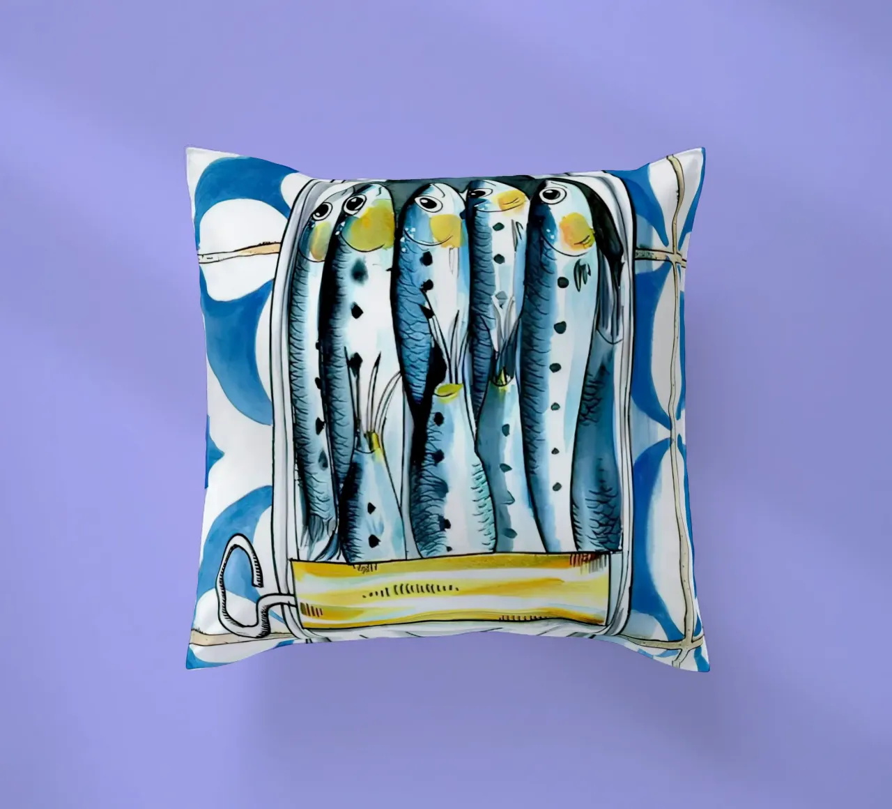 Pesce sardina Retro cuscino da Alishasteel
