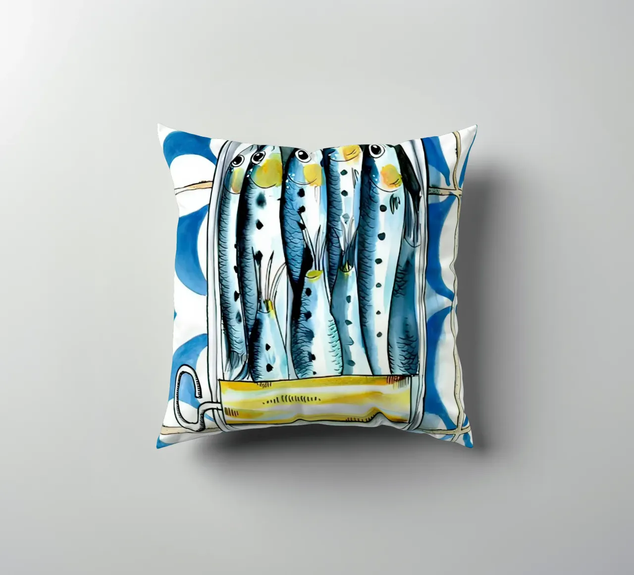 Pesce sardina Retro cuscino da Alishasteel