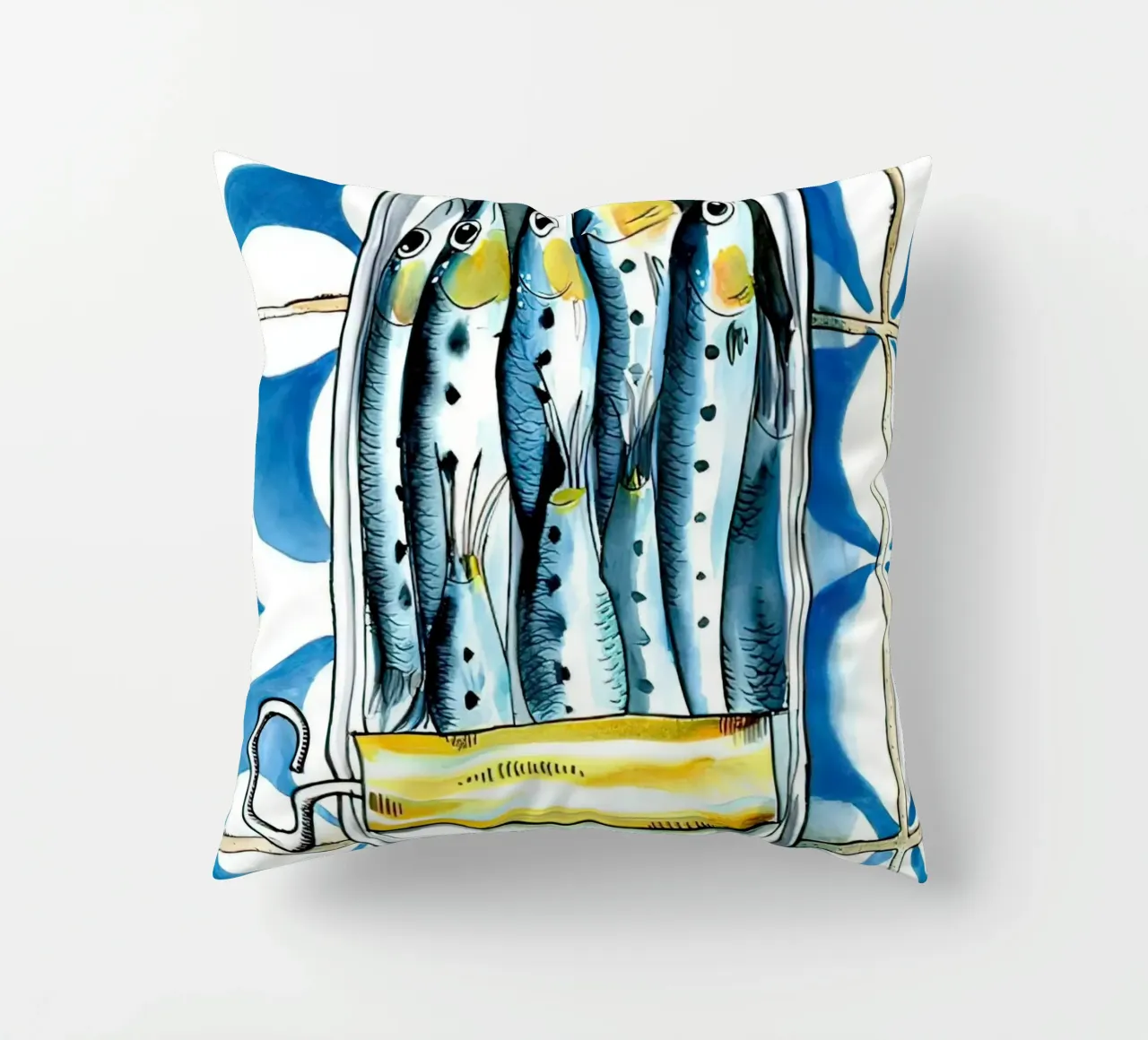 Pesce sardina Retro cuscino da Alishasteel