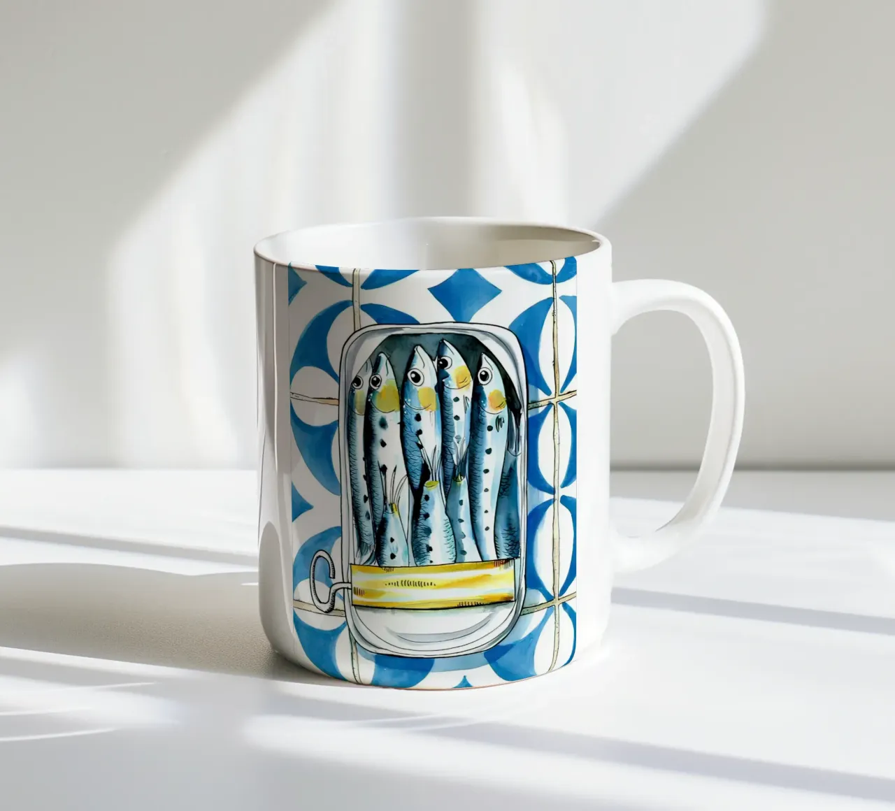 Pesce sardina Retro tazza in ceramica da Alishasteel