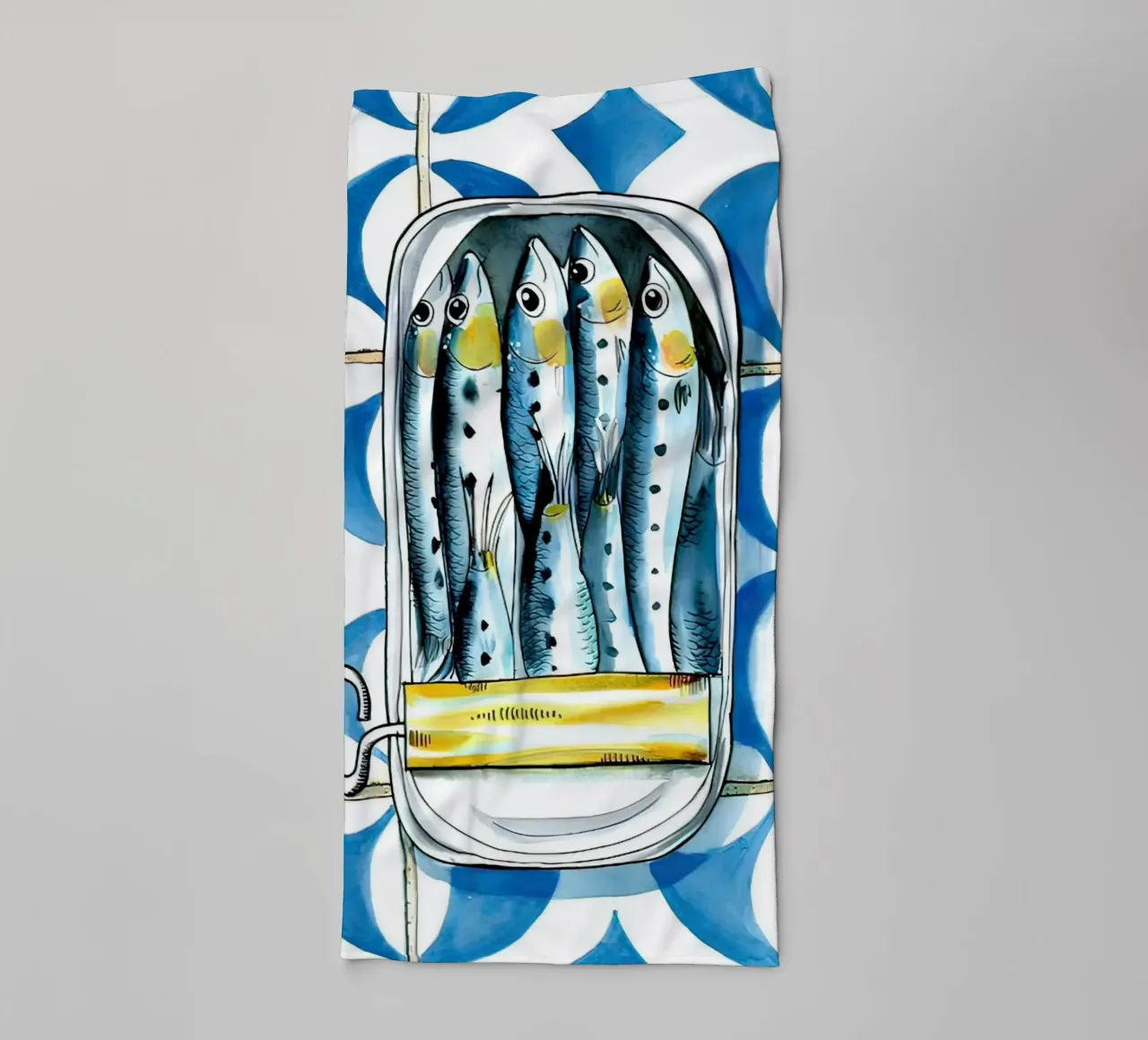Pesce sardina Retro asciugamano da bagno da Alishasteel