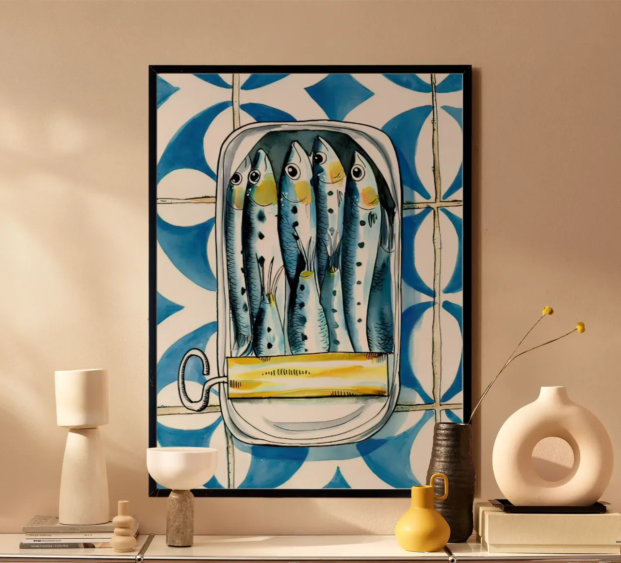 Pesce sardina Retro carta hahnemühle da Alishasteel