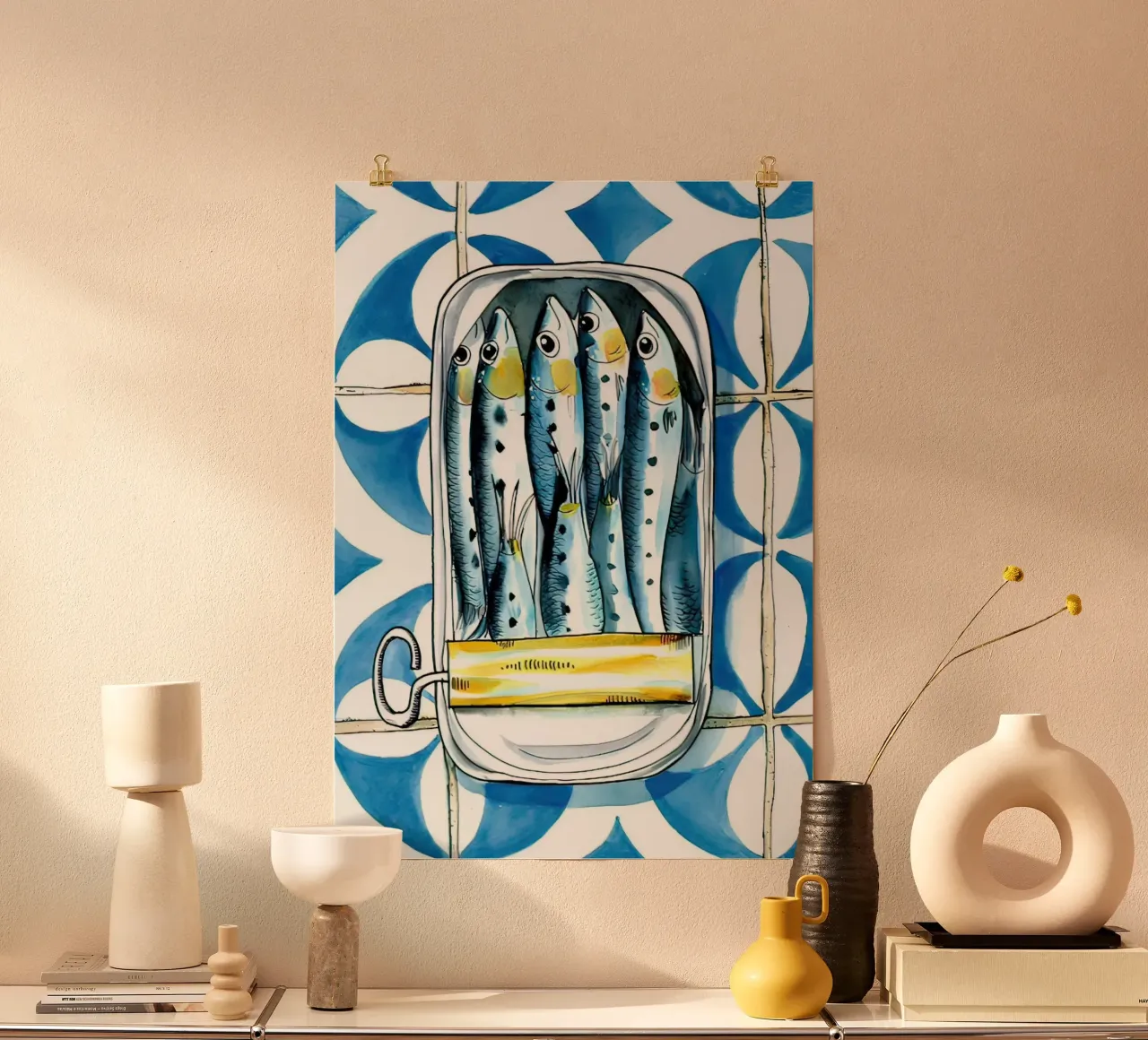 Pesce sardina Retro carta hahnemühle da Alishasteel