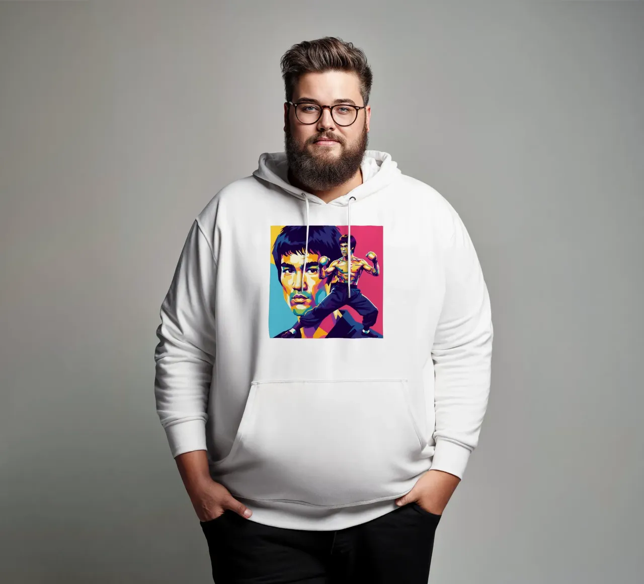 Bruce Lee - WPAP art style (1) felpa con cappuccio da Hantamrata