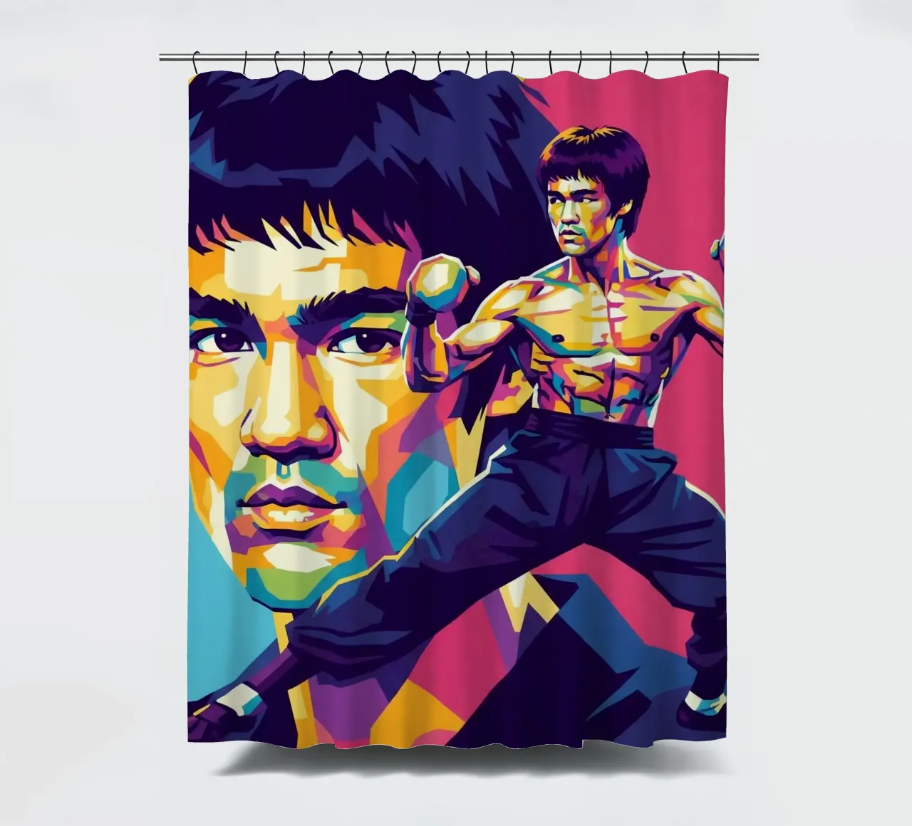 Bruce Lee - WPAP art style (1) tenda da doccia da Hantamrata