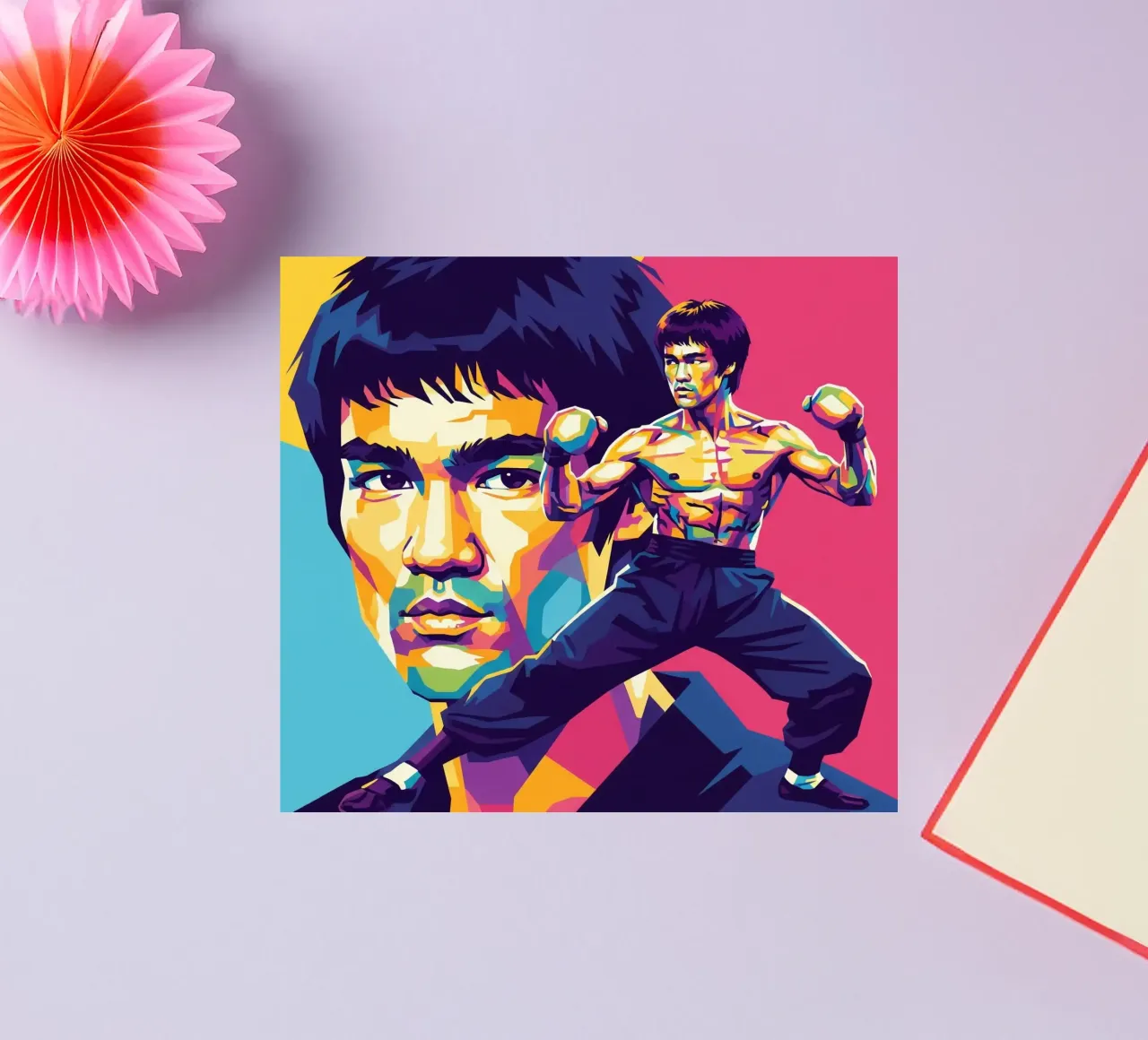 Bruce Lee - WPAP art style (1) sticker by Hantamrata