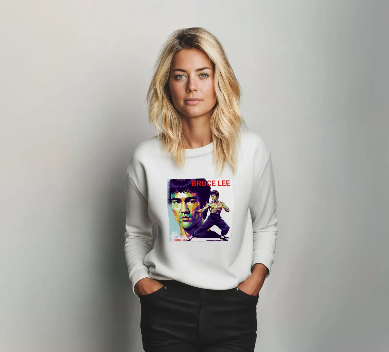 Bruce Lee - WPAP art style (3) felpa da Hantamrata