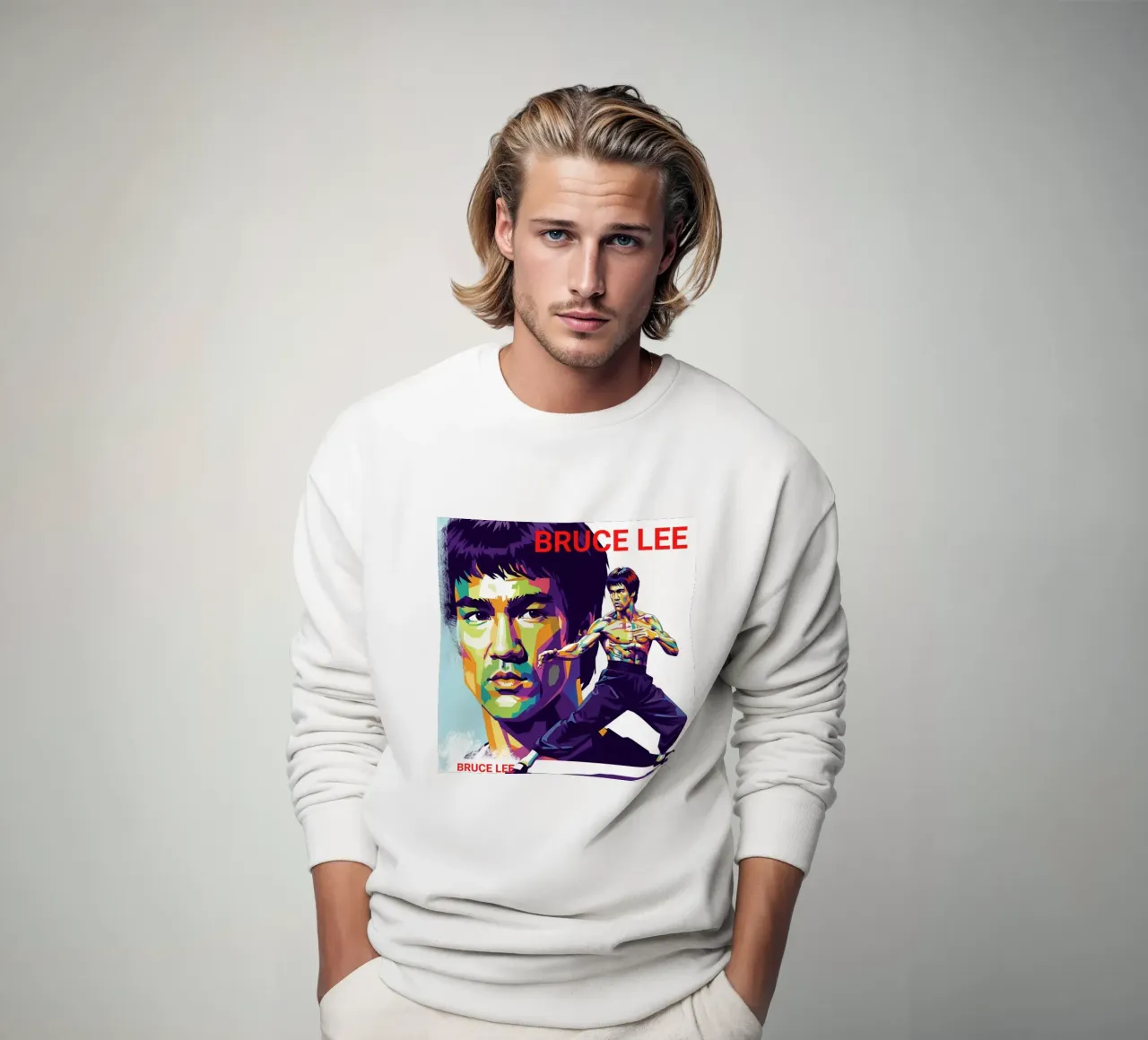Bruce Lee - WPAP art style (3) felpa da Hantamrata