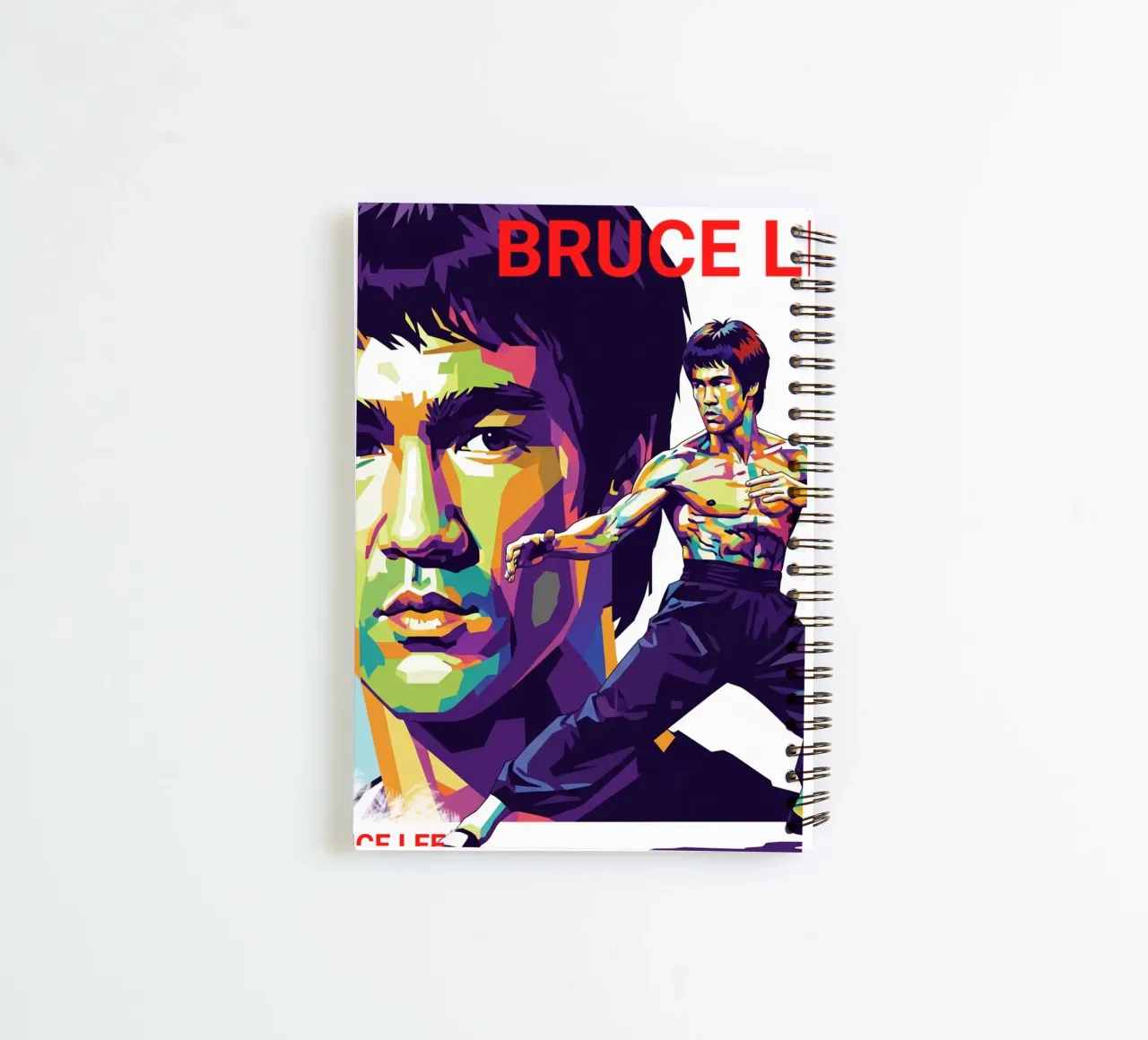 Bruce Lee - WPAP art style (3) spiral notebook by Hantamrata