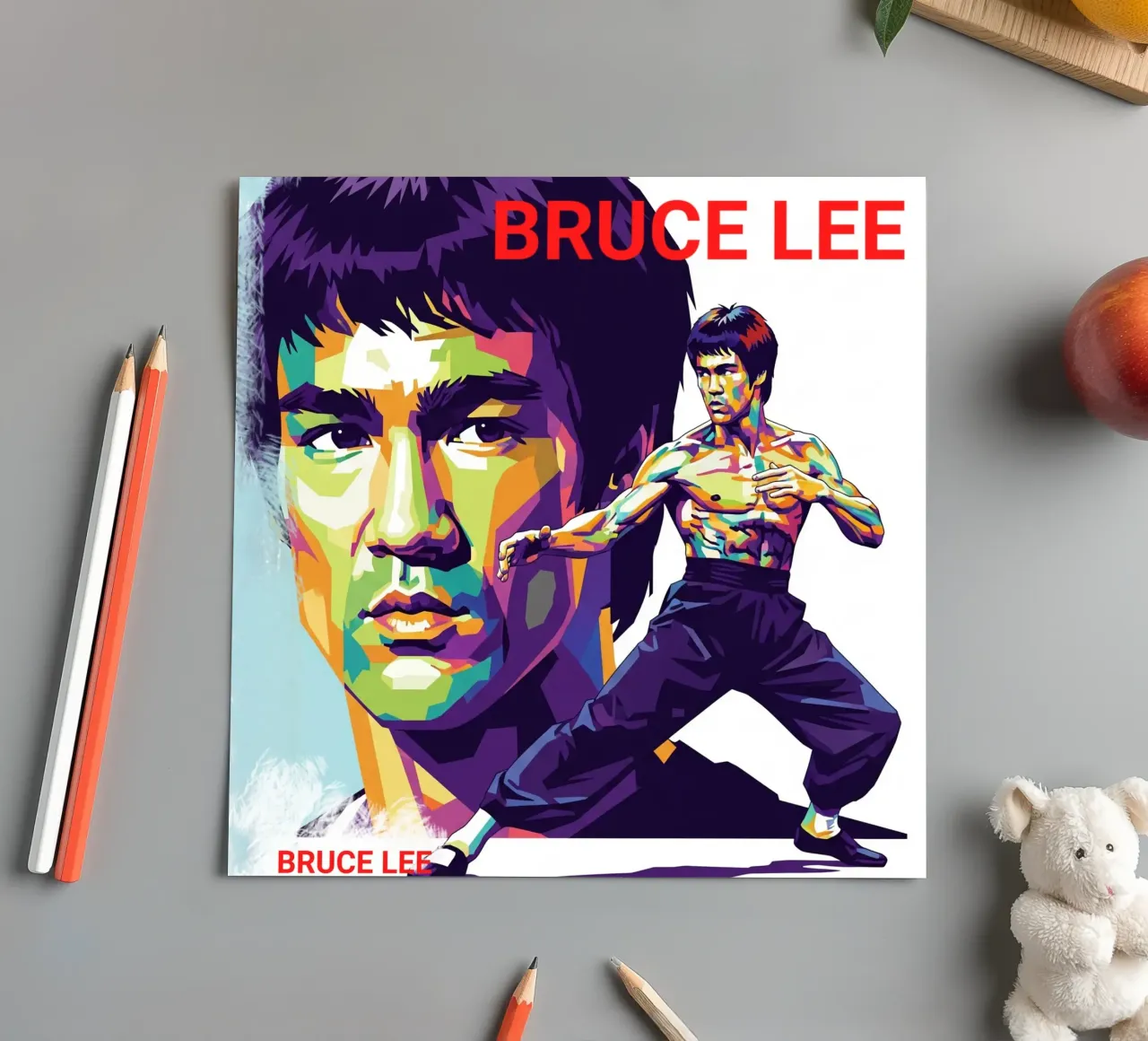 Bruce Lee - WPAP art style (3) sticker sheet by Hantamrata
