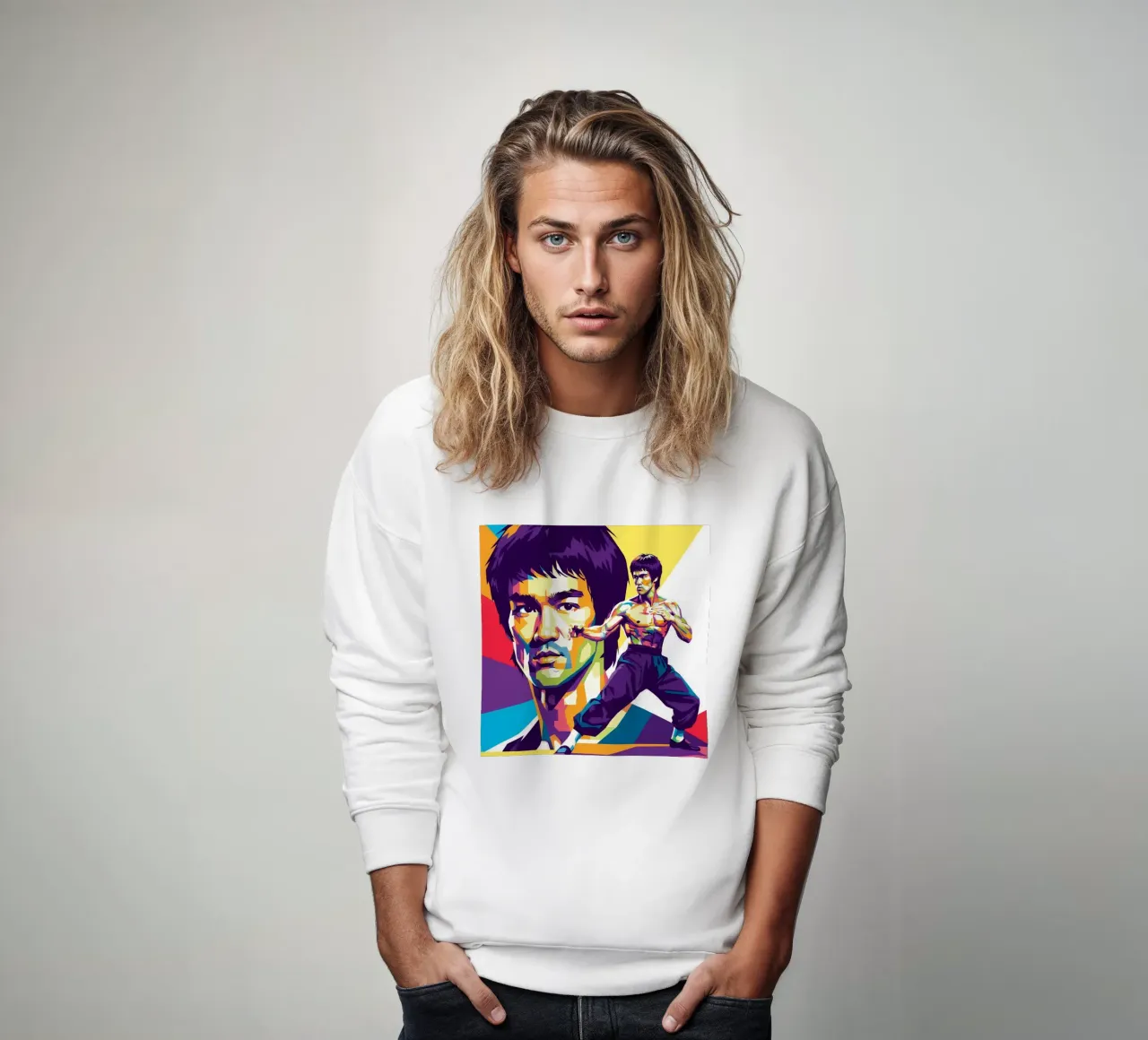 Bruce Lee - WPAP art style (4) sweatshirt by Hantamrata