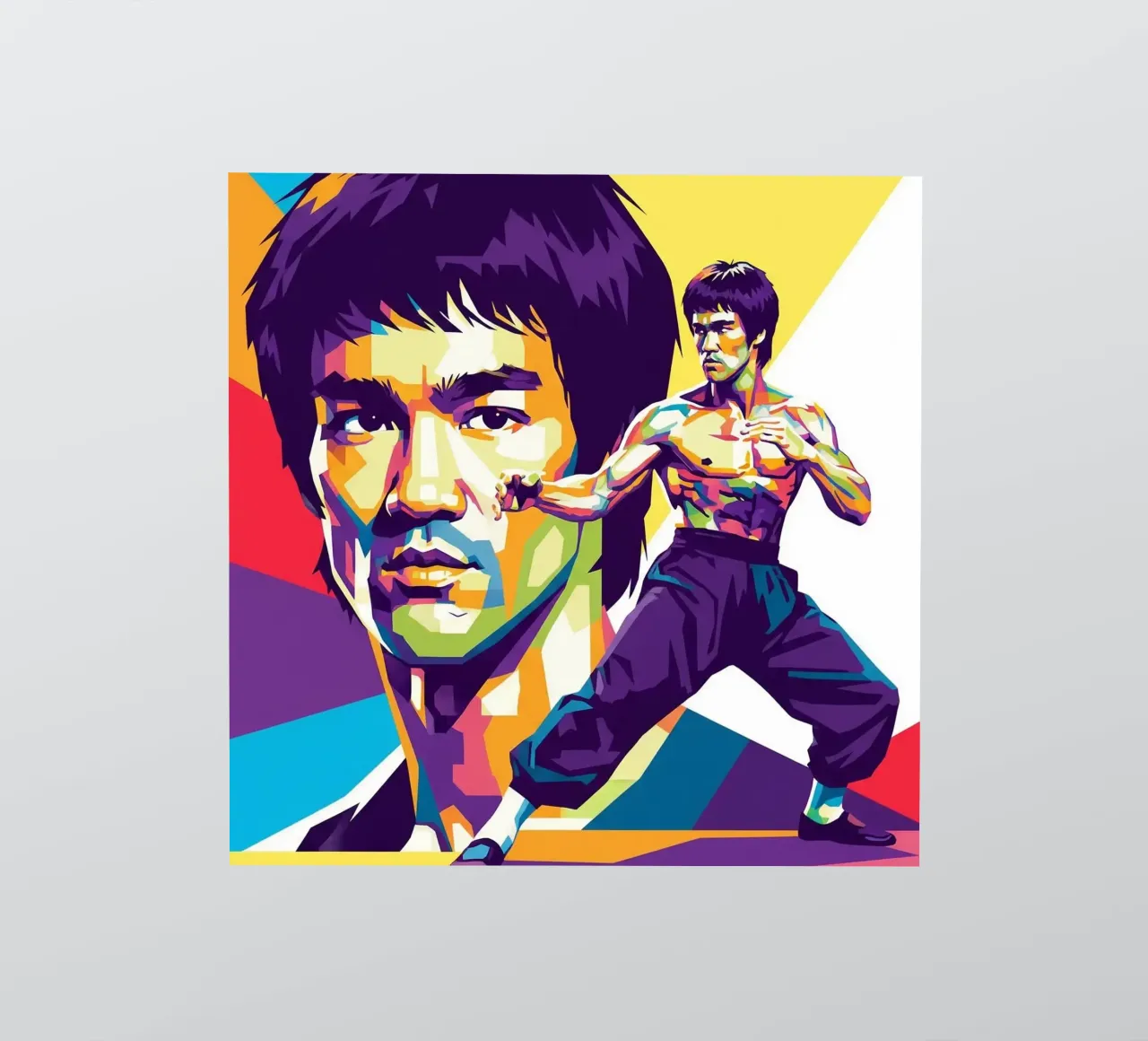 Bruce Lee - WPAP art style (4) adesivo da Hantamrata