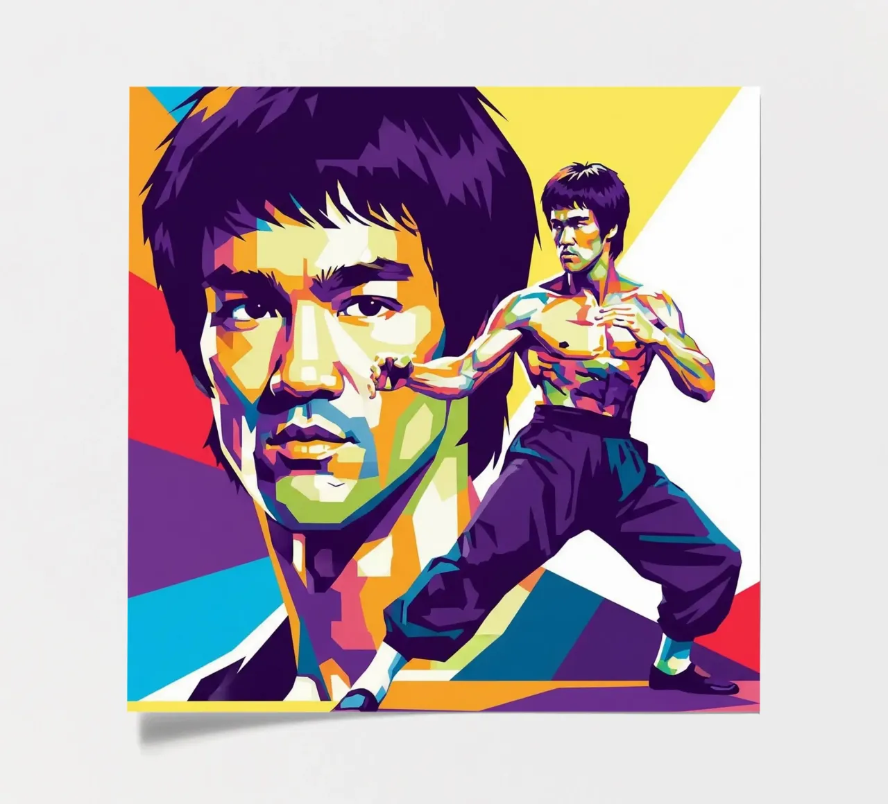 Bruce Lee - WPAP art style (4) foglio adesivo da Hantamrata