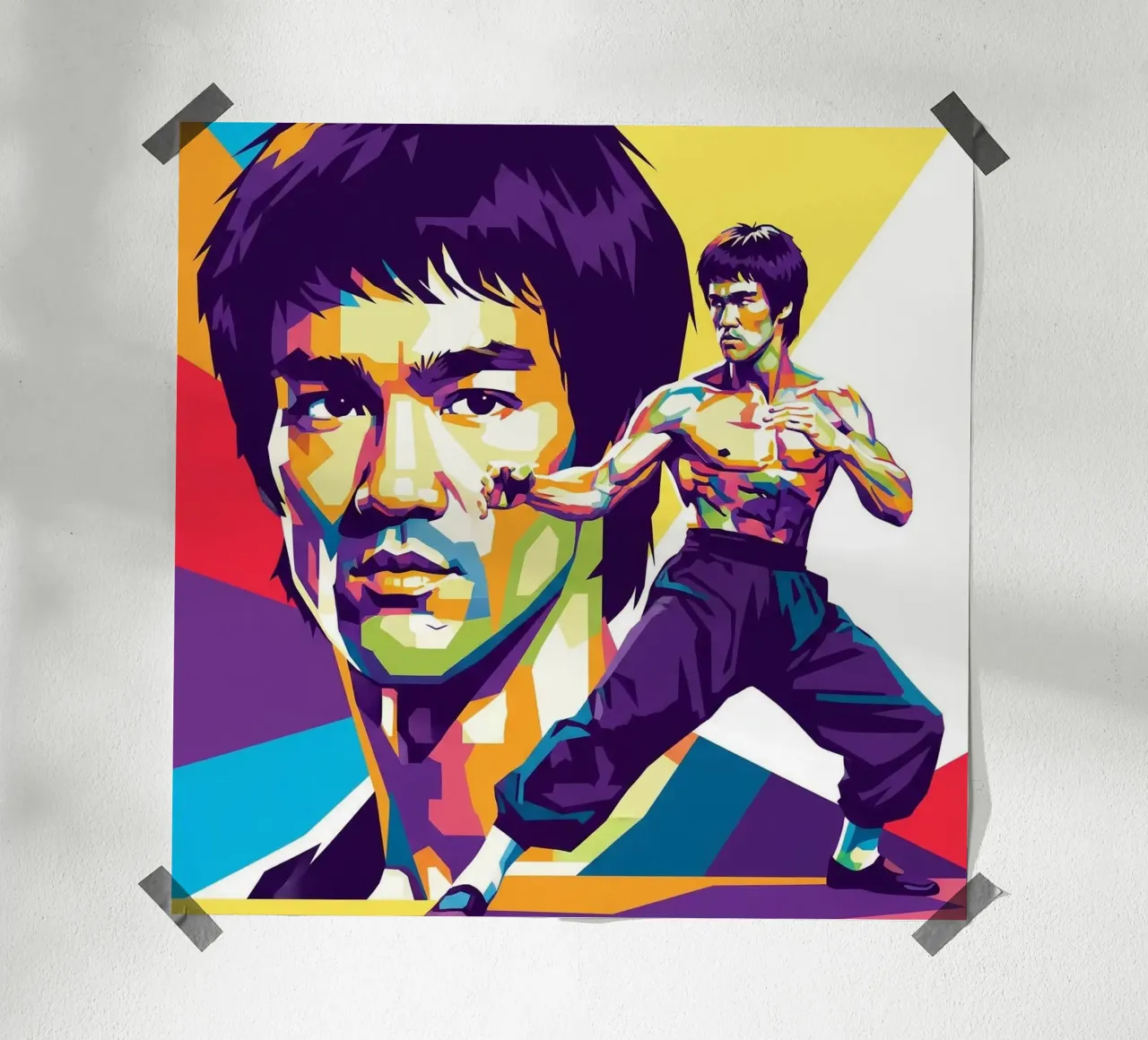 Bruce Lee - WPAP art style (4) carta hahnemühle da Hantamrata