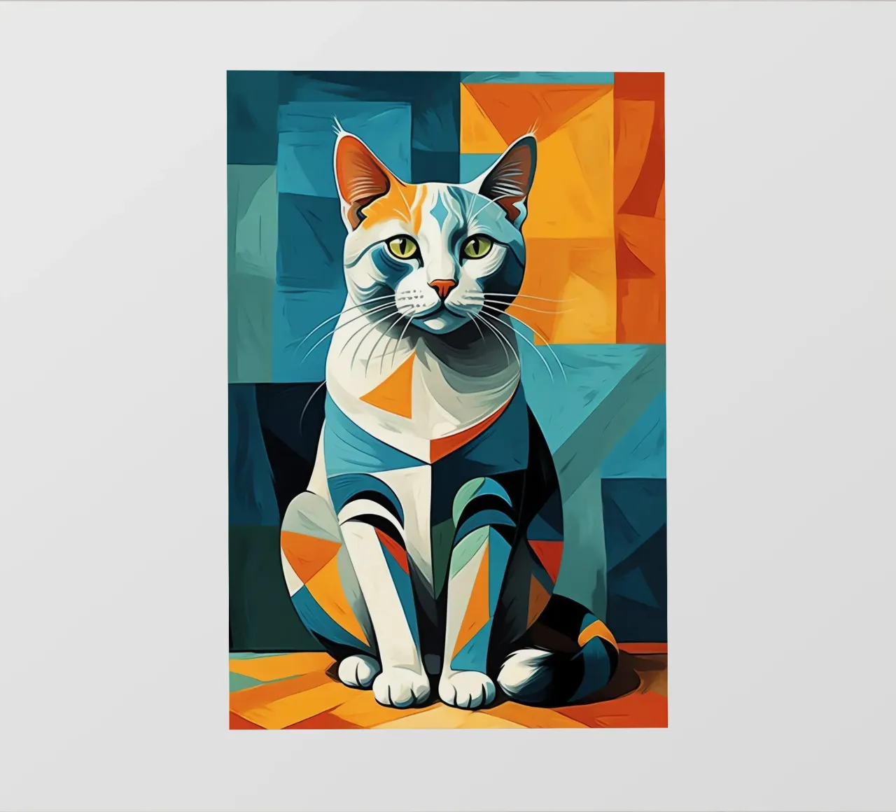 Gatto geometrico telo in pvc da Kaden