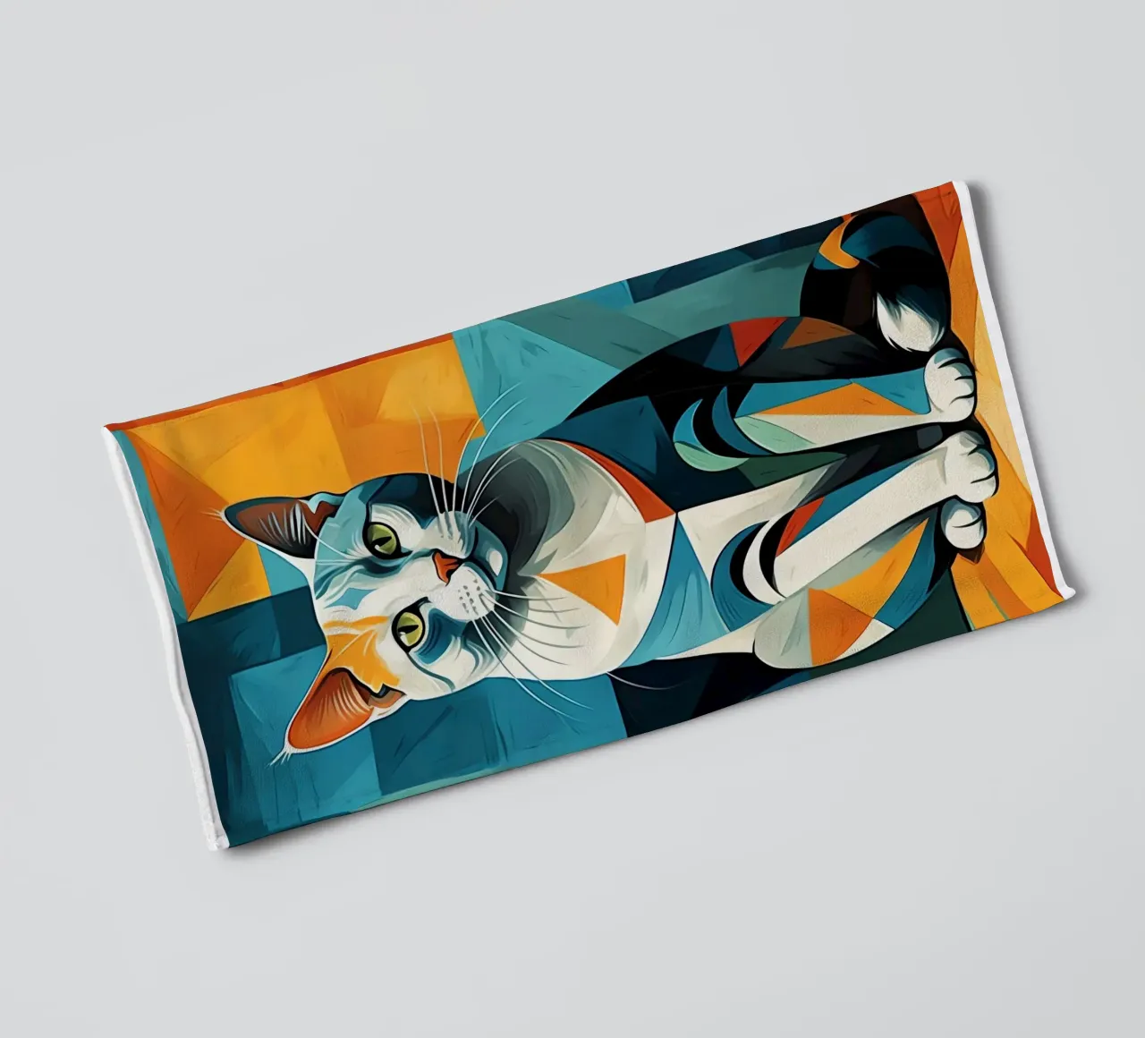 Gatto geometrico asciugamano da bagno da Kaden