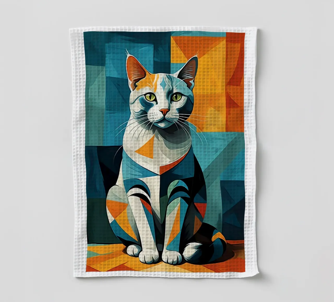 Gatto geometrico canovaccio da cucina da Kaden