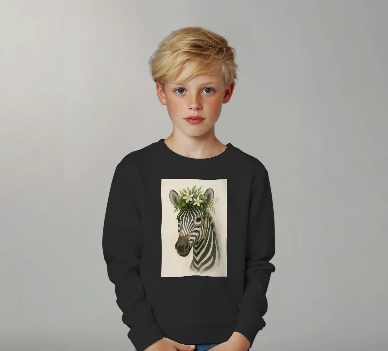 Il botanico Zebra felpa bambino da Graceful Desine