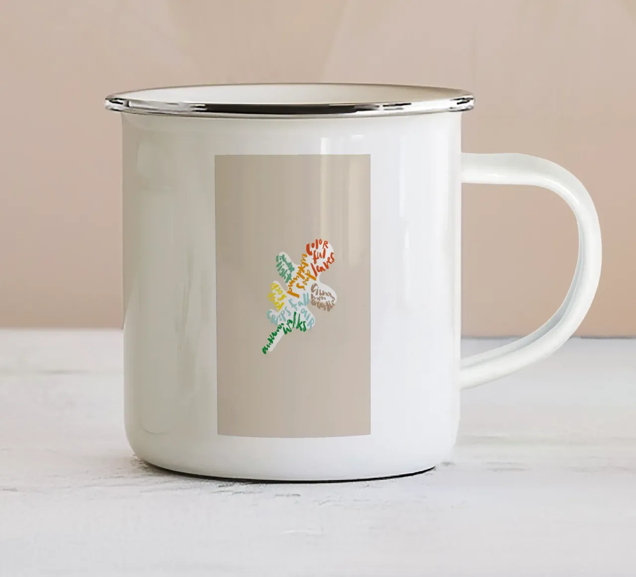 Tutte le cose belle dell'autunno tazza in smalto da Brushmeetspaper