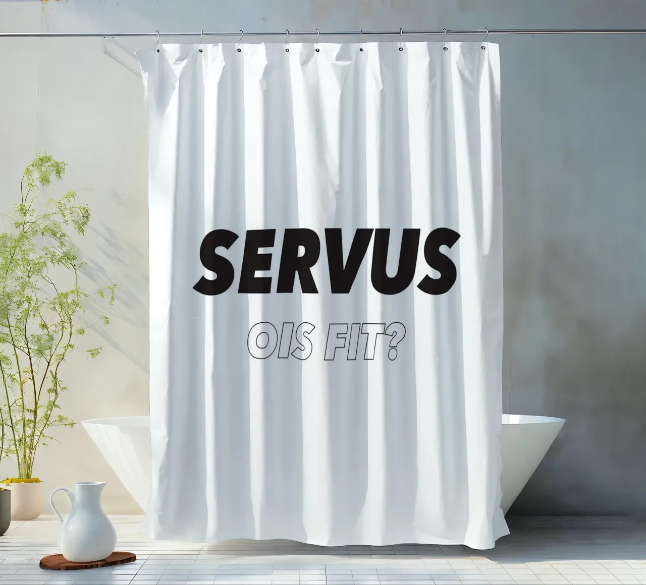 Servus shower curtain by Form&Font
