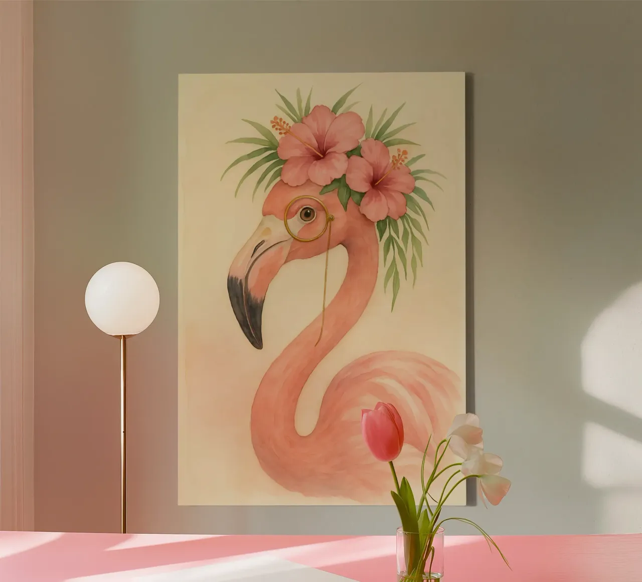 The Flamingo Aristocrat canvas by Graceful Desine
