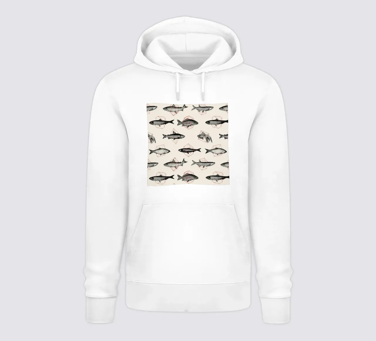 Fishes in Geometrics felpa con cappuccio da Florent Bodart