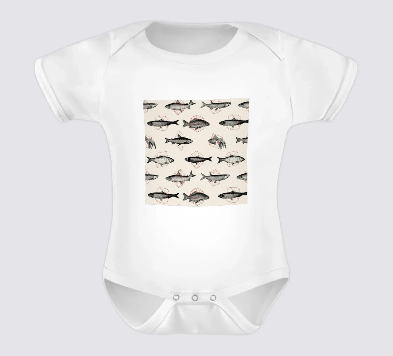 Fishes in Geometrics body neonato maniche corte da Florent Bodart