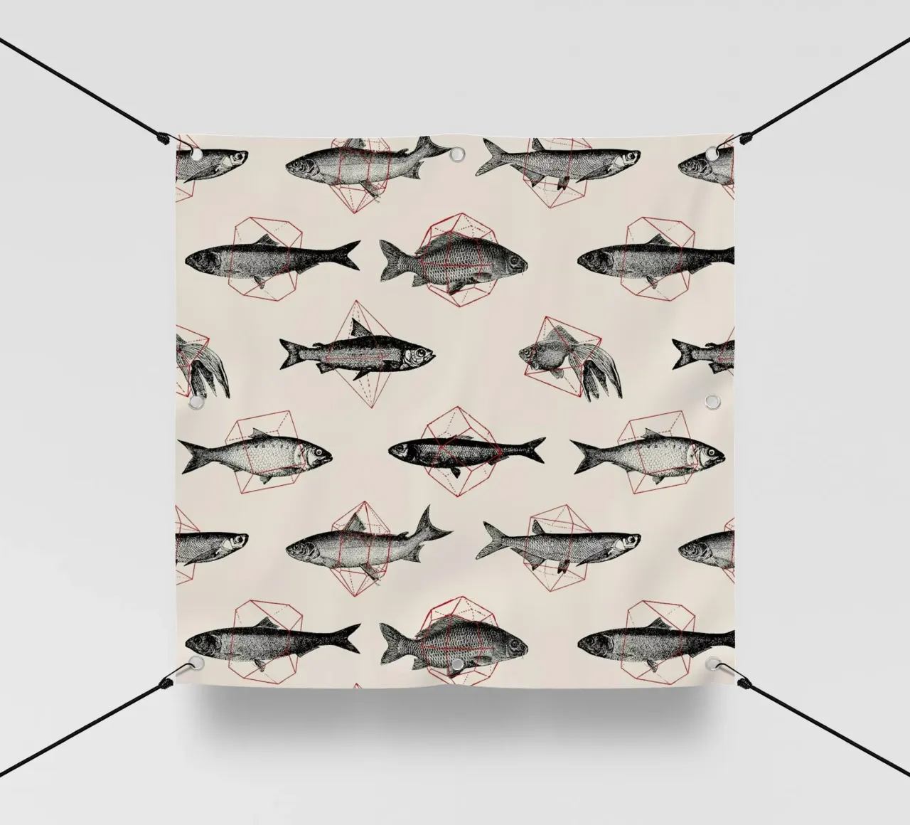 Fishes in Geometrics telo in pvc da Florent Bodart
