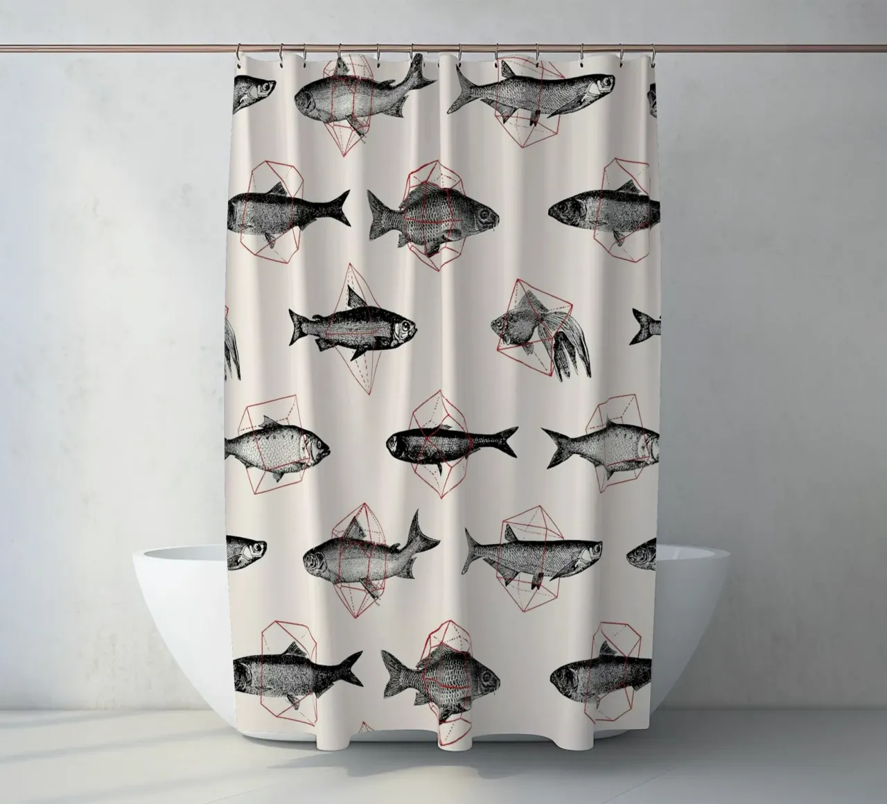 Fishes in Geometrics tenda da doccia da Florent Bodart