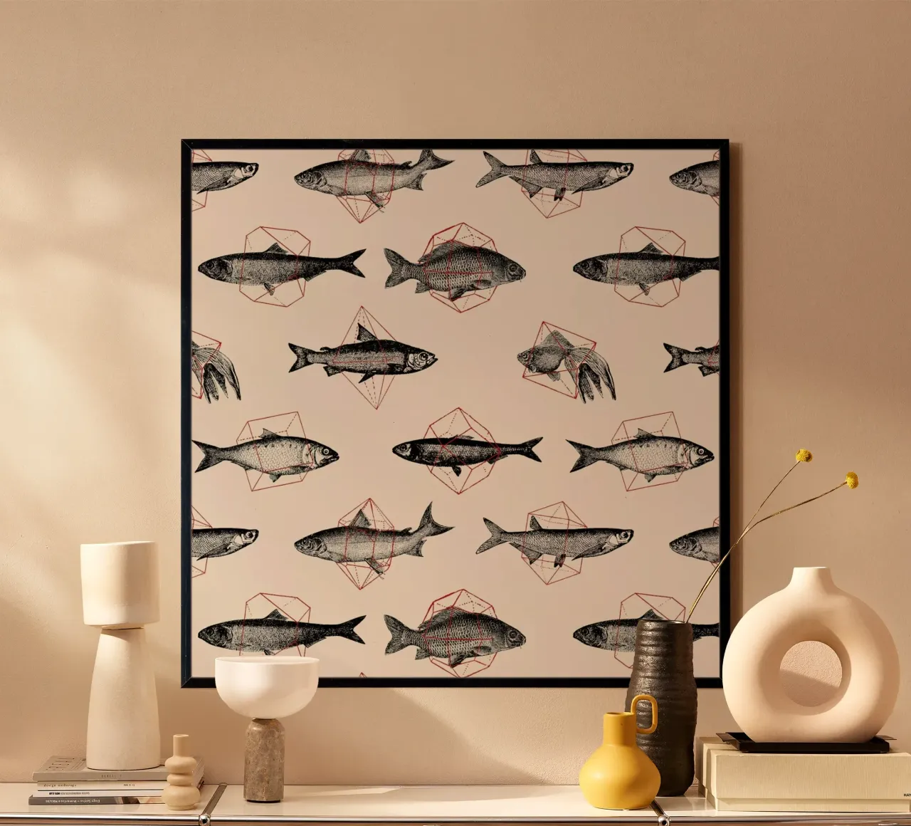 Fishes in Geometrics carta hahnemühle da Florent Bodart